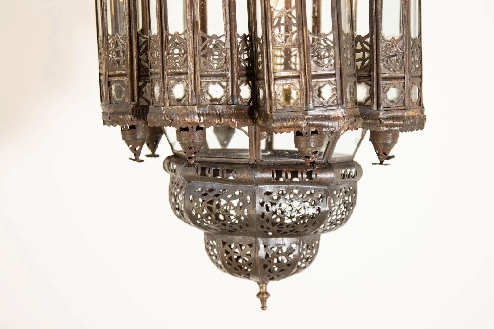 Vintage Moroccan Lantern Mamounia Clear Glass Hand-Crafted Ceiling Light Fixture - 5