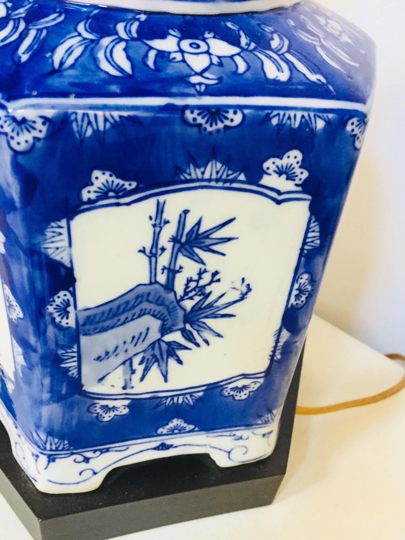 Blue and White Chinese Porcelain Tea Canisters Table Lamps - a Pair - 12