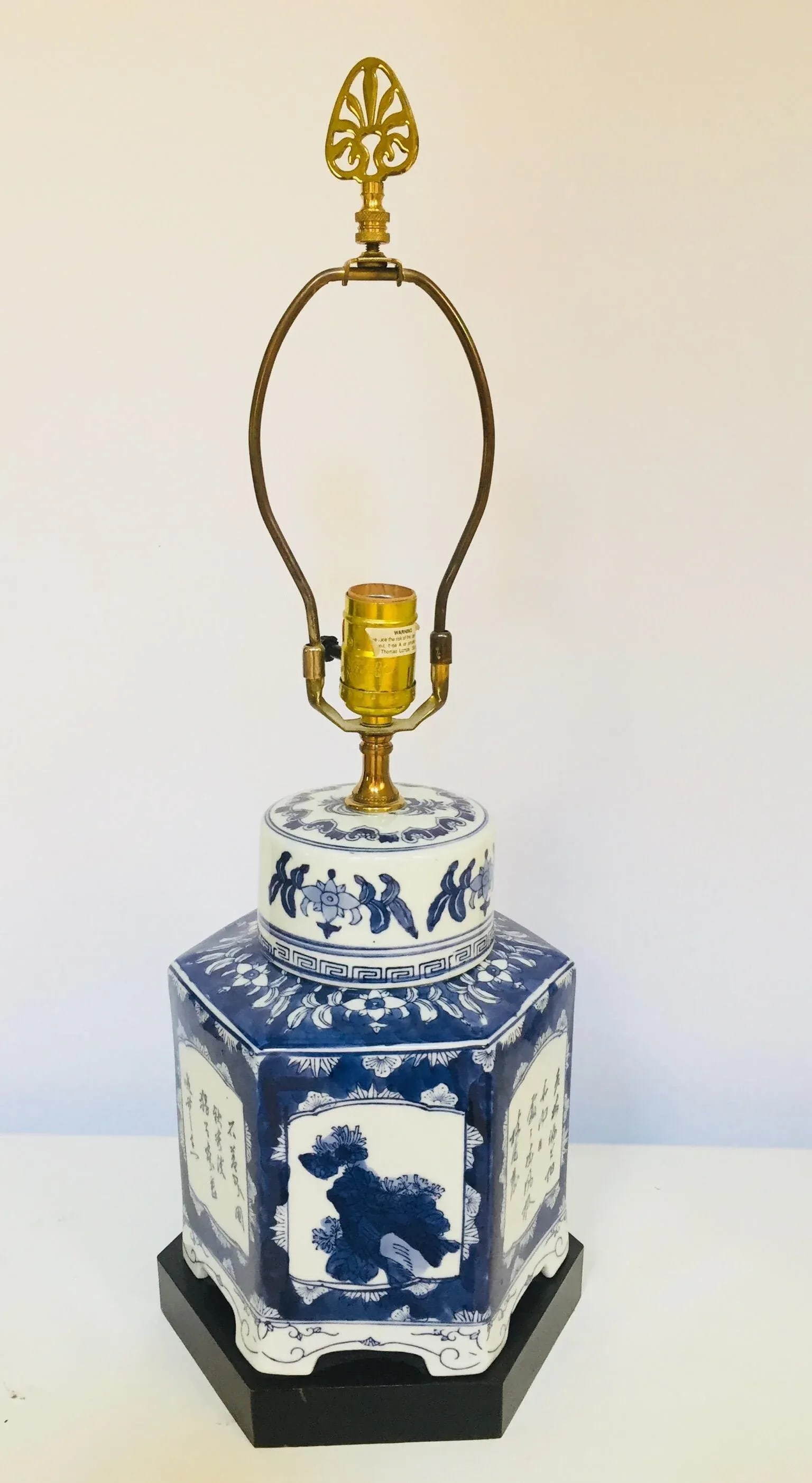 Blue and White Chinese Porcelain Tea Canisters Table Lamps - a Pair - 2