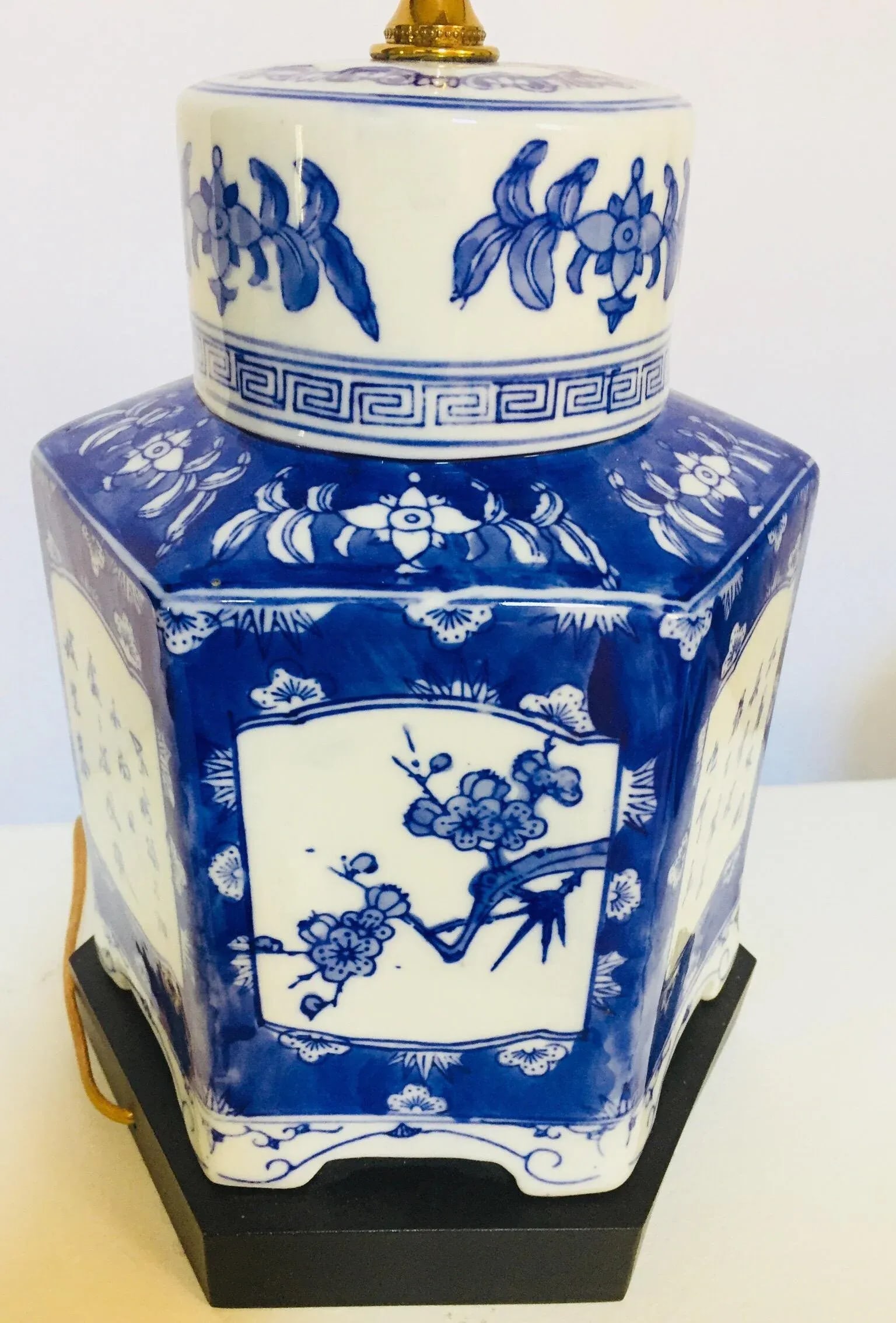 Blue and White Chinese Porcelain Tea Canisters Table Lamps - a Pair - 8