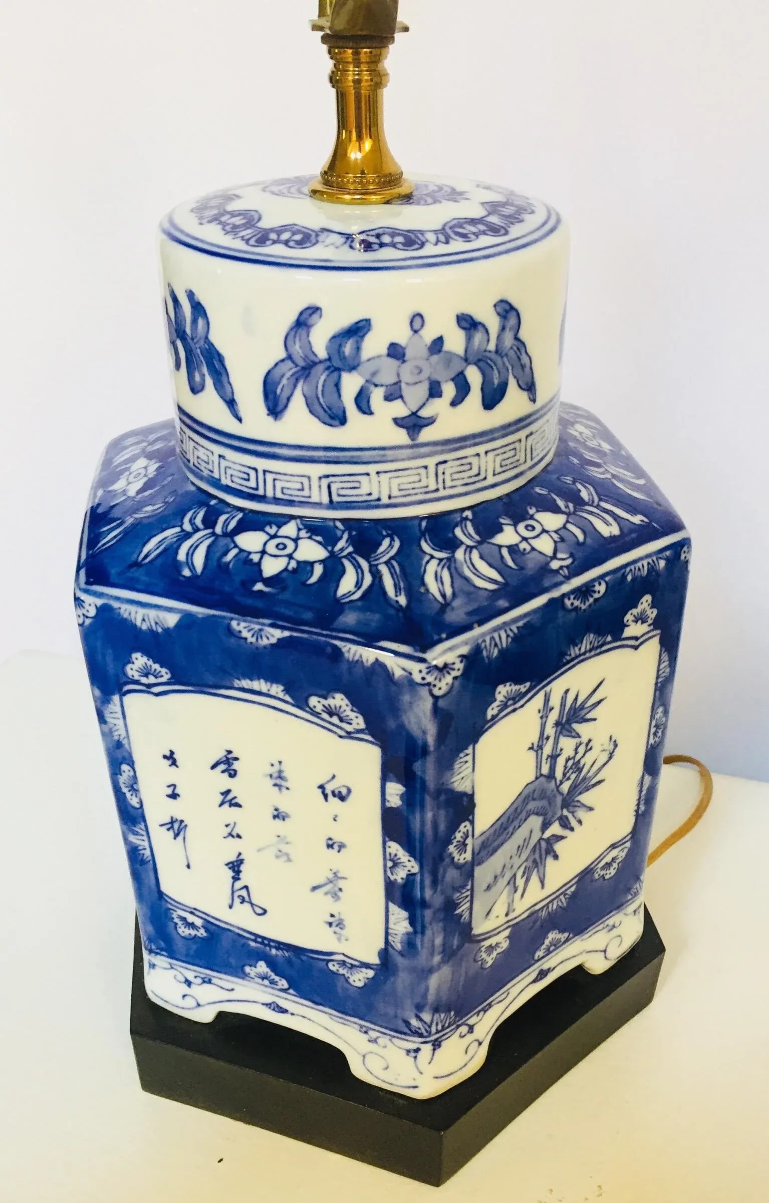 Blue and White Chinese Porcelain Tea Canisters Table Lamps - a Pair - 9