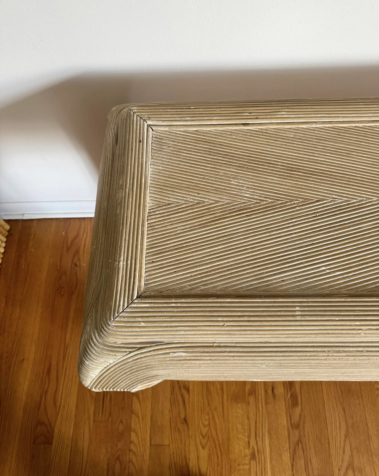 Late 20th Century Pencil Reed Console Entry Table in Style of Karl Springer - 4