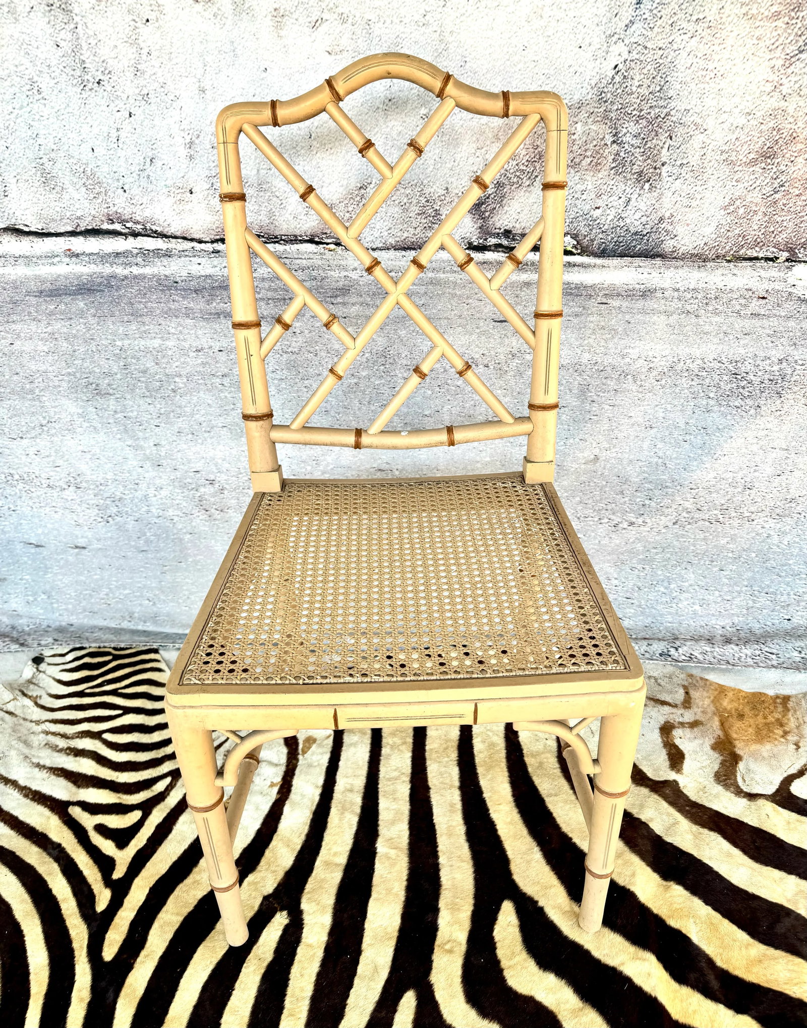 Set of Four Chinese Chippendale Faux Bamboo Chairs - 6