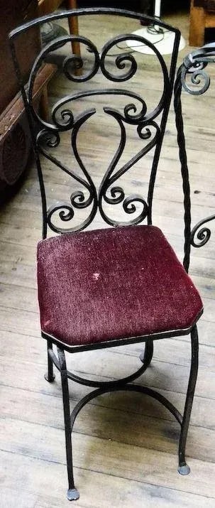 Iron Telephone Stand & Chair After Oscar Bach - 4