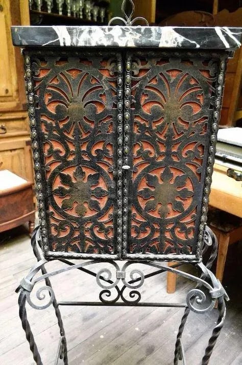 Iron Telephone Stand & Chair After Oscar Bach - 5