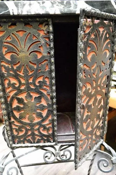 Iron Telephone Stand & Chair After Oscar Bach - 6