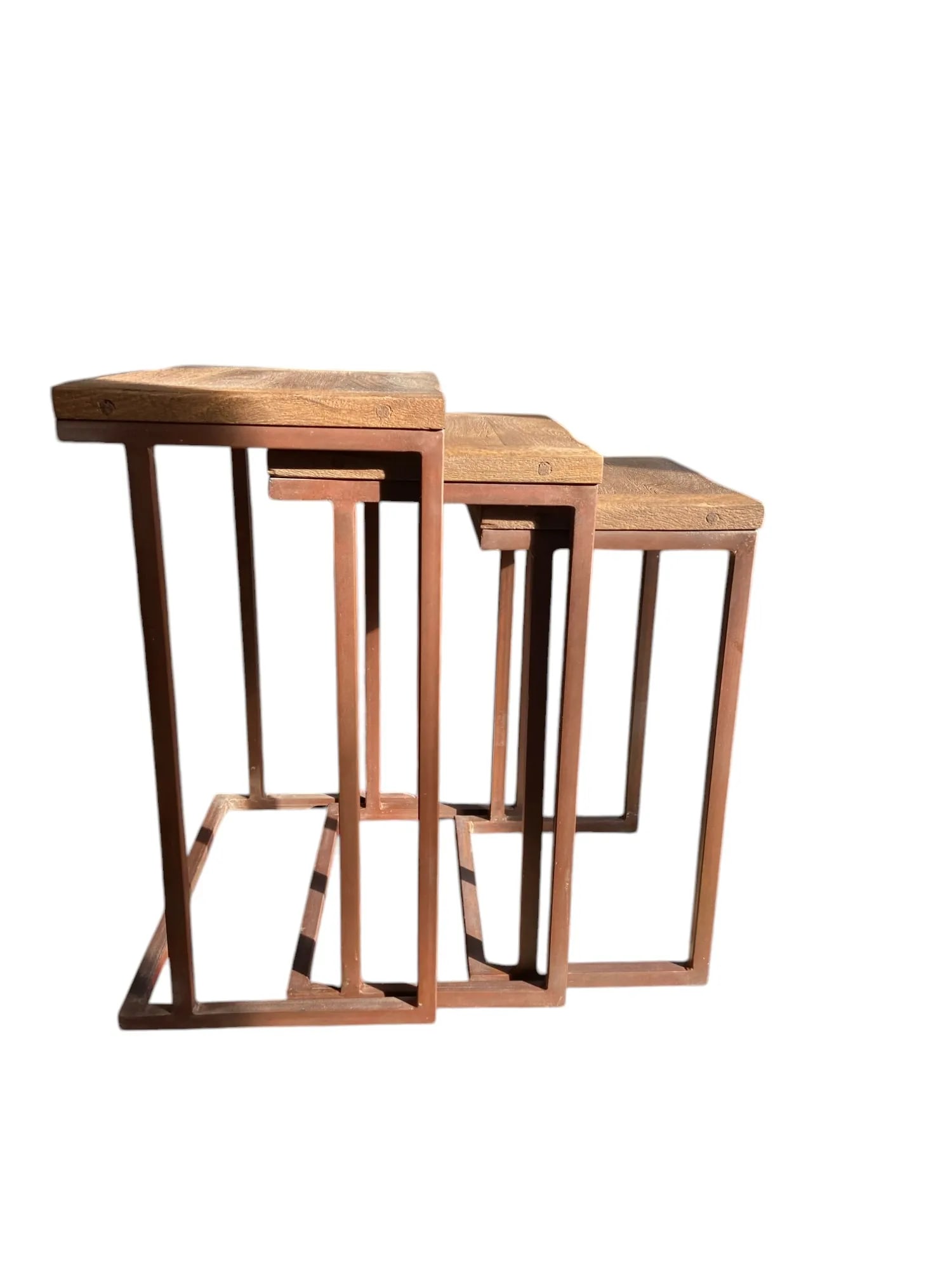 Pottery Barn Granger Reclaimed Wood Nesting Tables - Set of 3 - 2