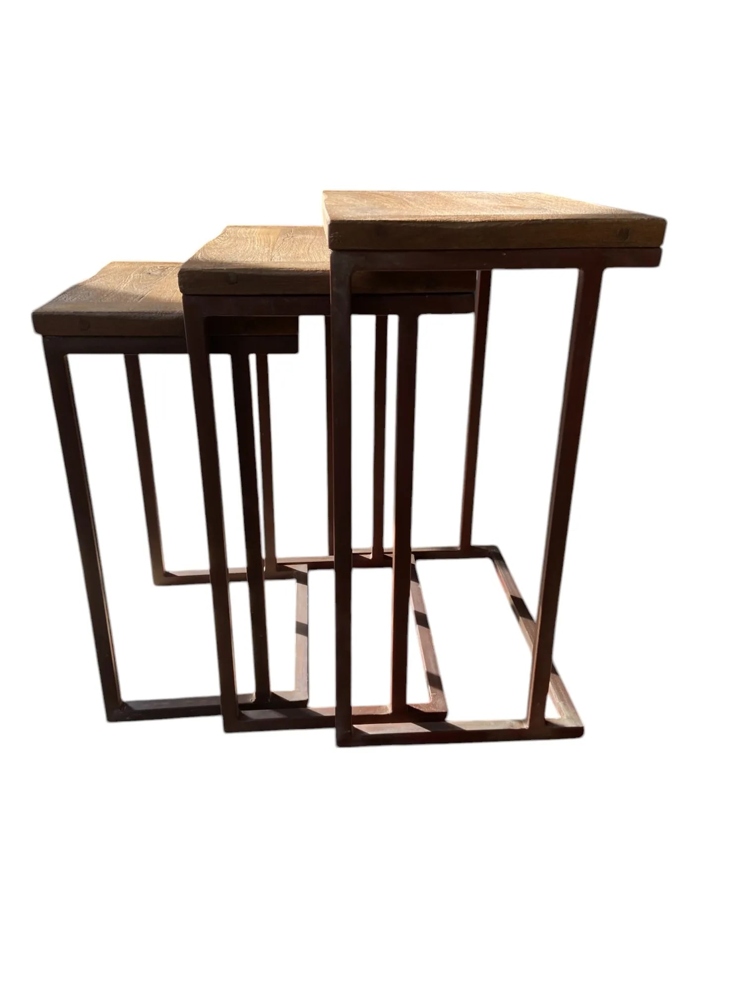 Pottery Barn Granger Reclaimed Wood Nesting Tables - Set of 3 - 3