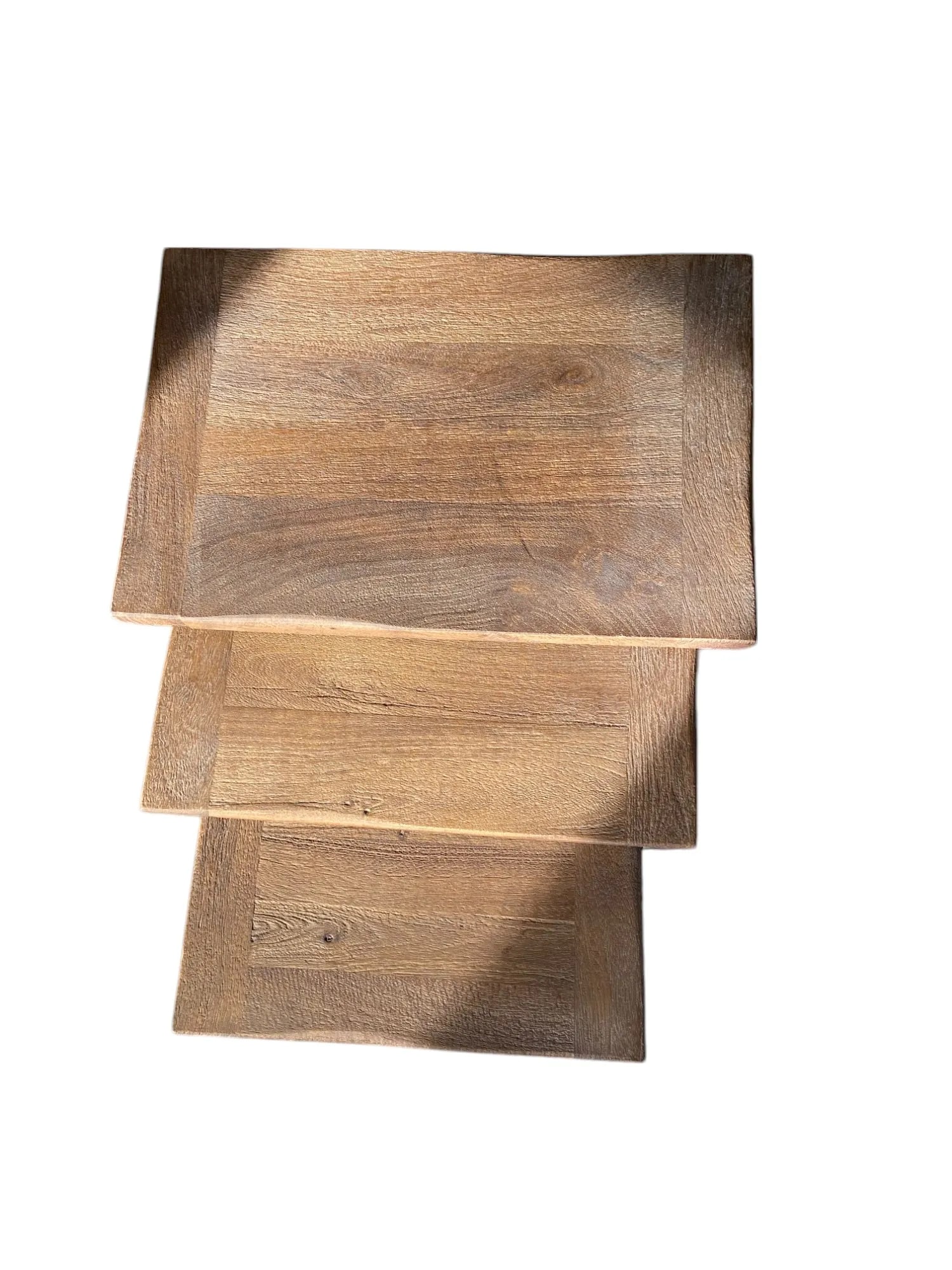 Pottery Barn Granger Reclaimed Wood Nesting Tables - Set of 3 - 6
