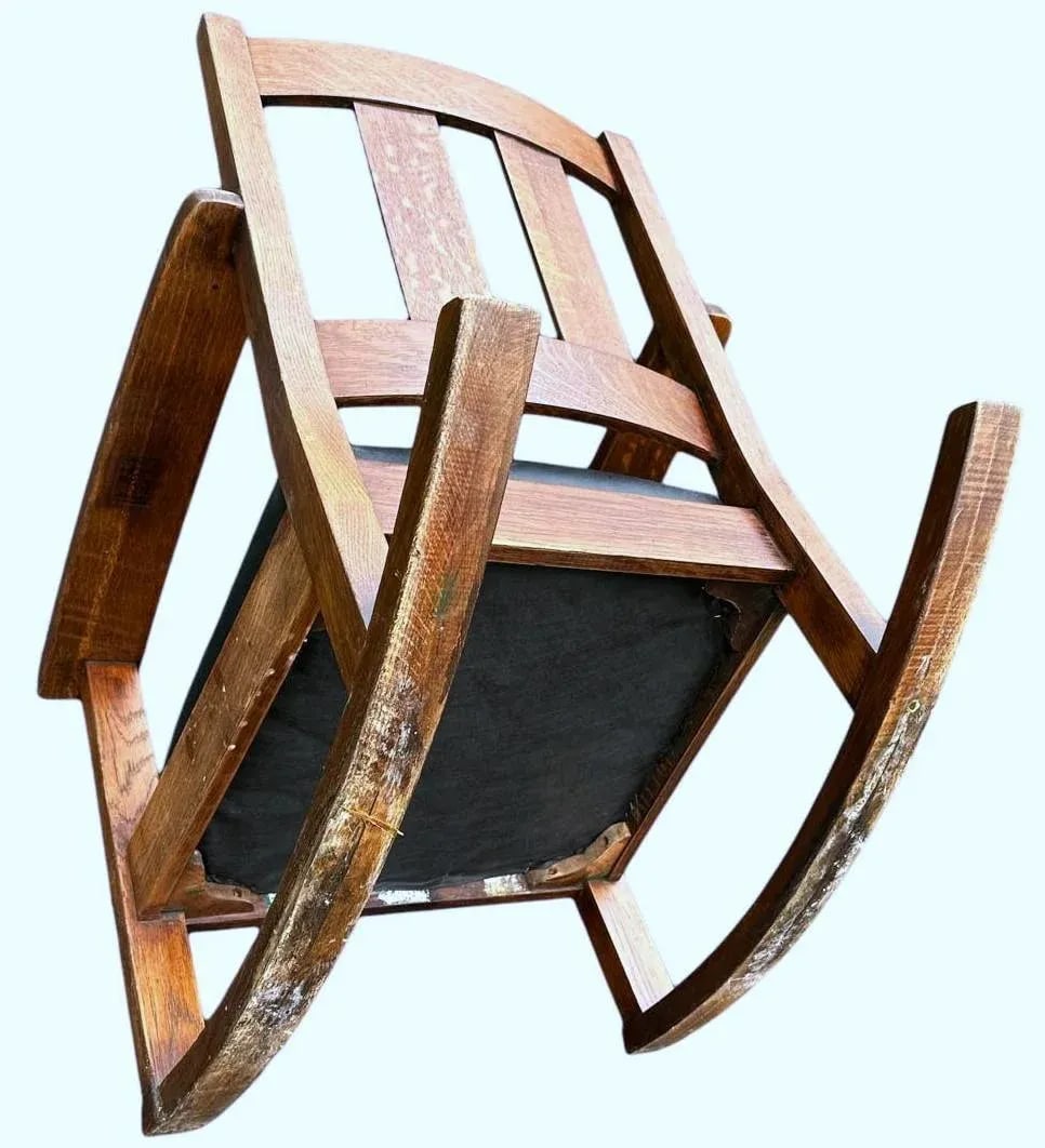 Signed Limbert Collectible Antique Arts & Crafts Quarter Sawn Oak Rocking Chair - 6