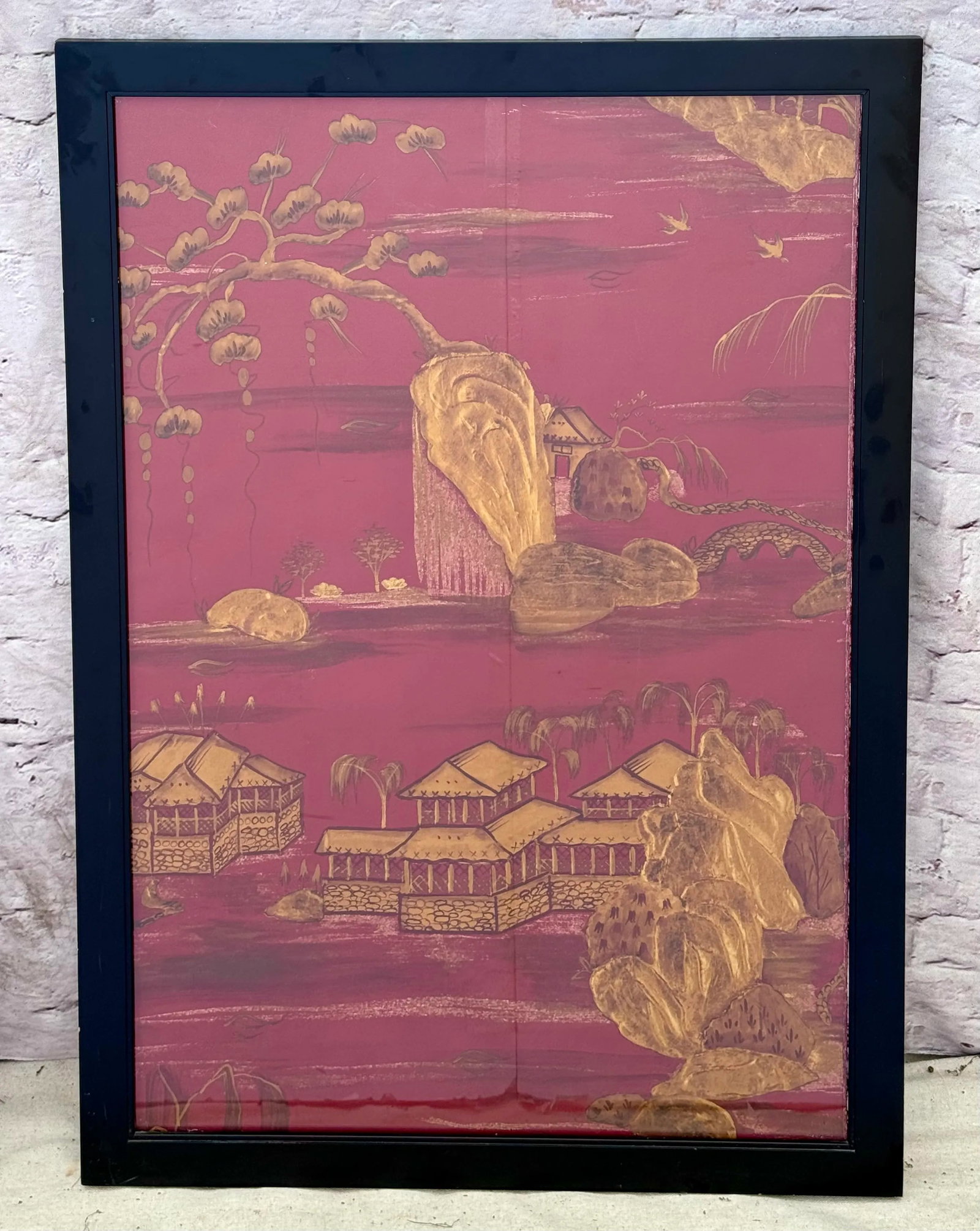 Pair Decorative Chinoiserie Panels - 3