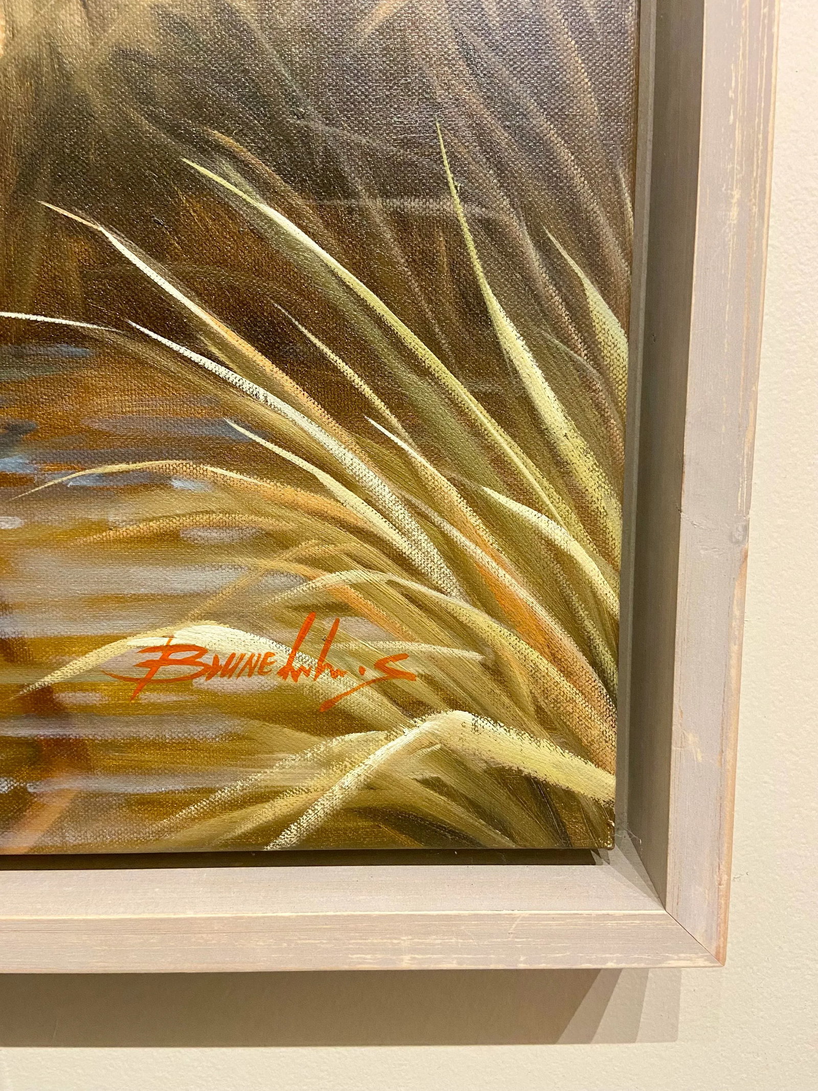 Contemporary Heron, Original Oil on Canvas, Framed - 5