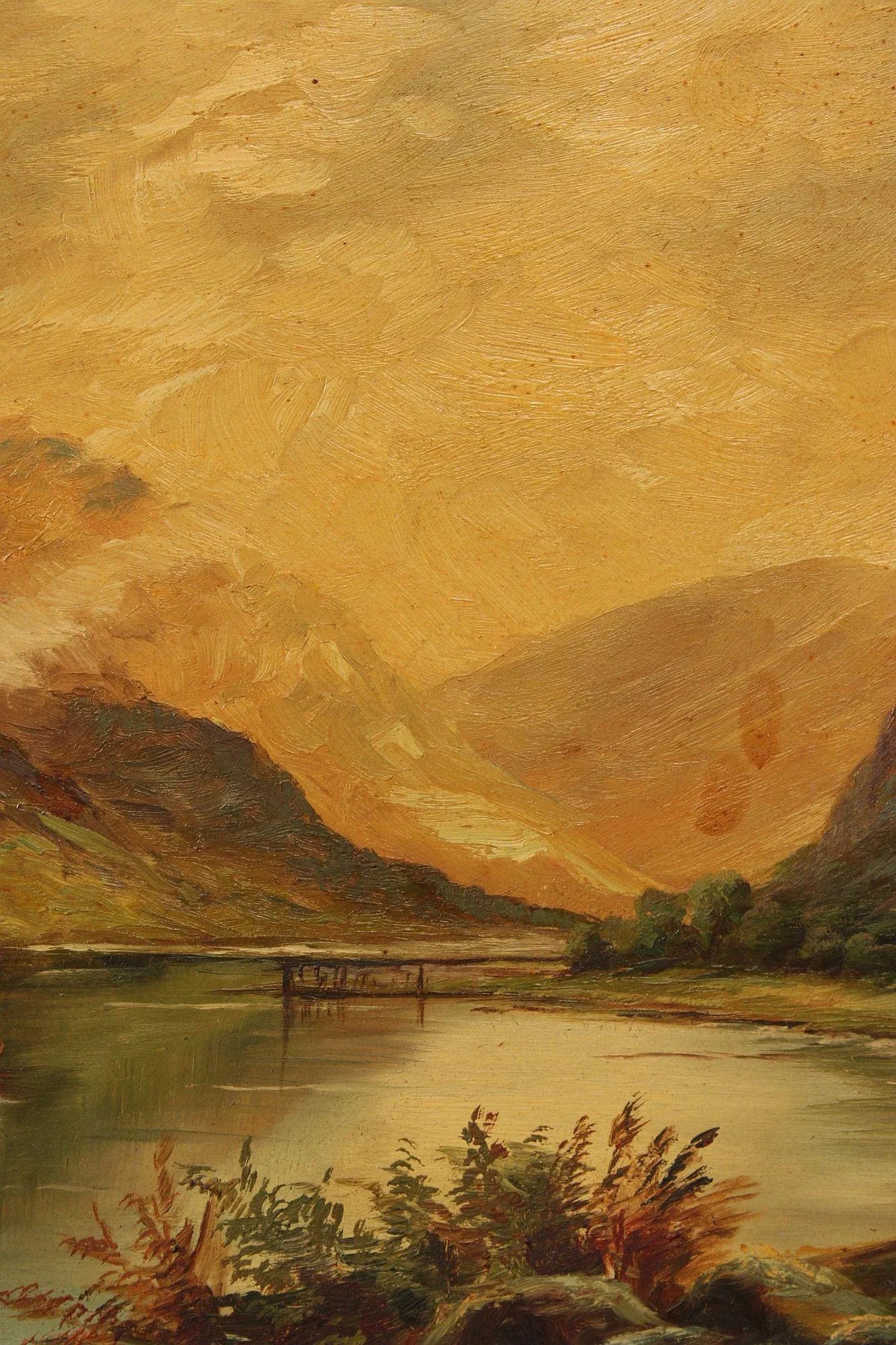 Mountain Landscape Oil Painting, Signed - 11