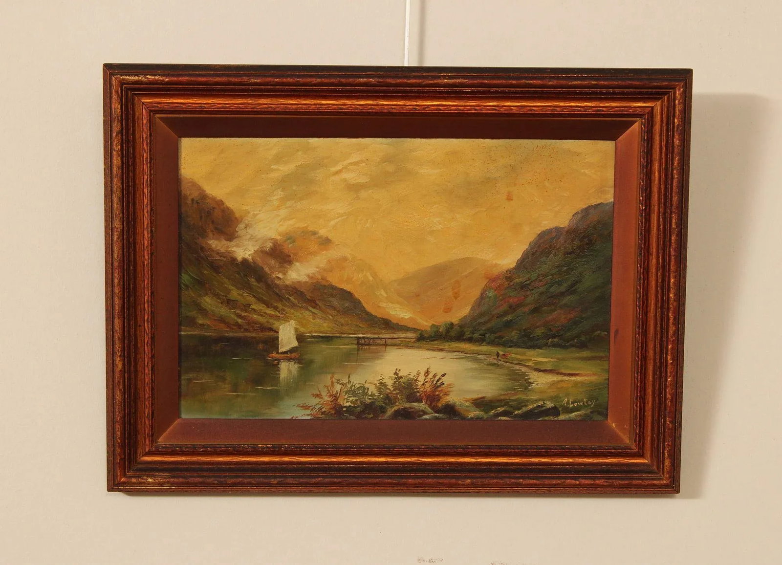 Mountain Landscape Oil Painting, Signed - 2