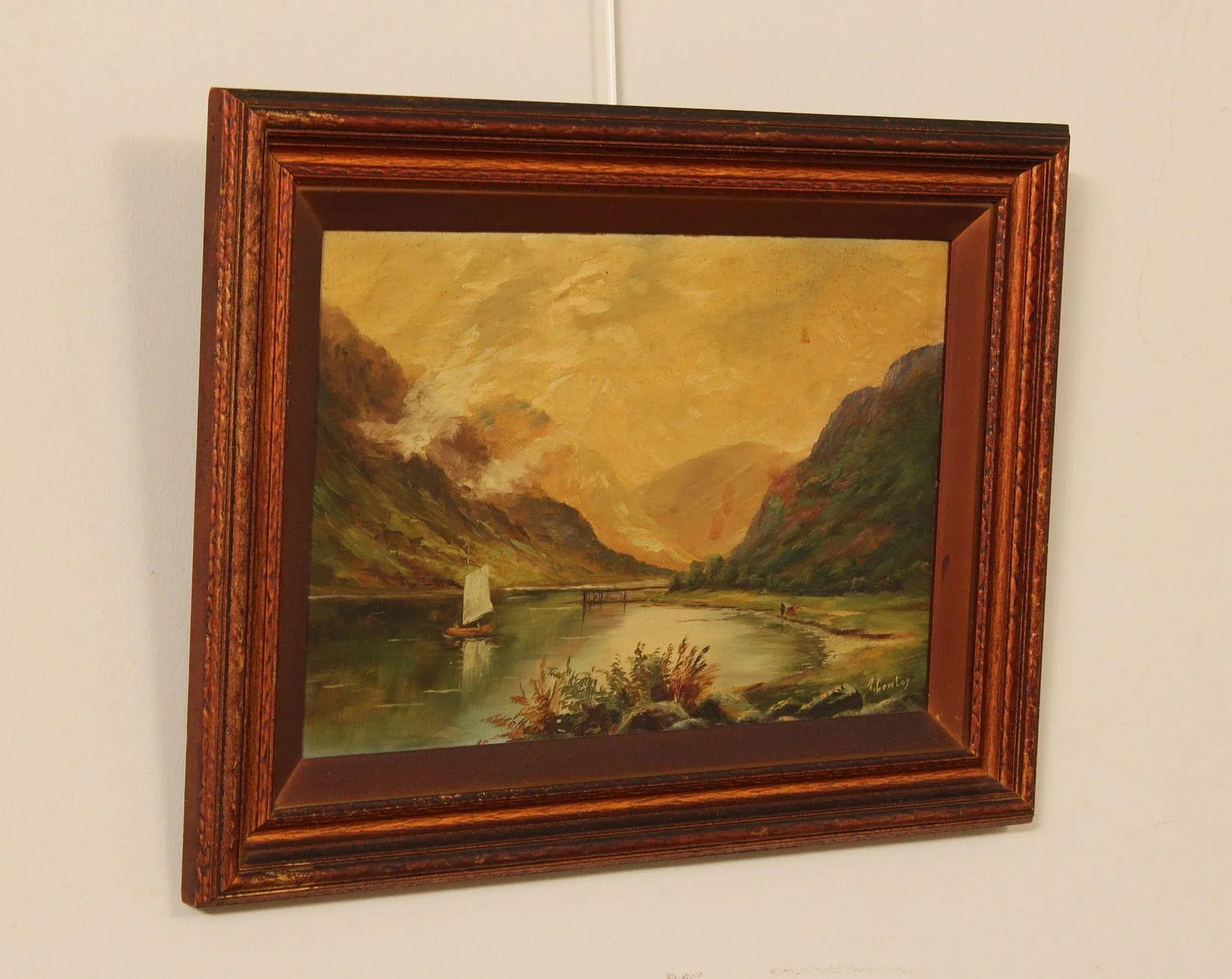 Mountain Landscape Oil Painting, Signed - 4