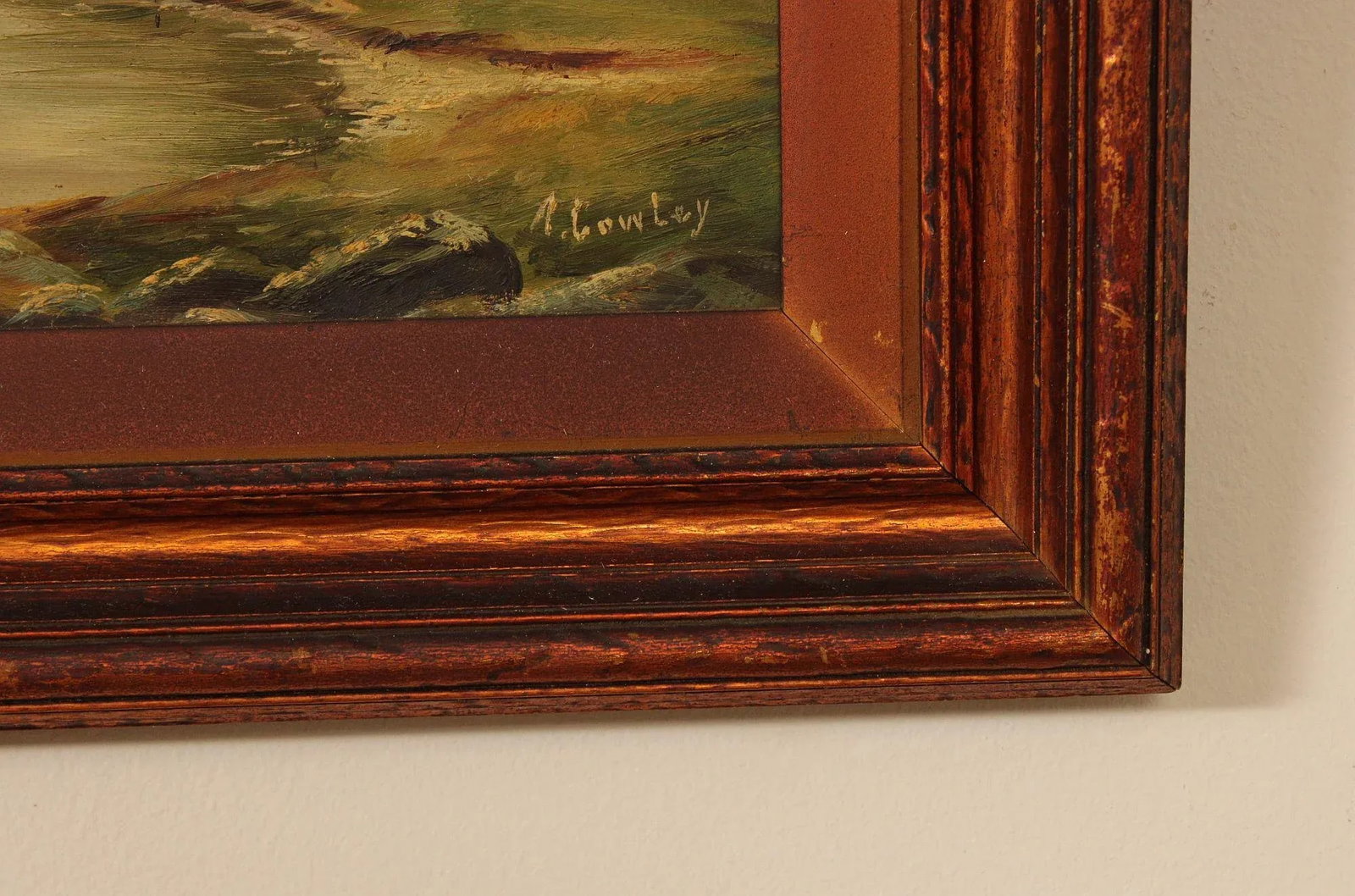 Mountain Landscape Oil Painting, Signed - 7