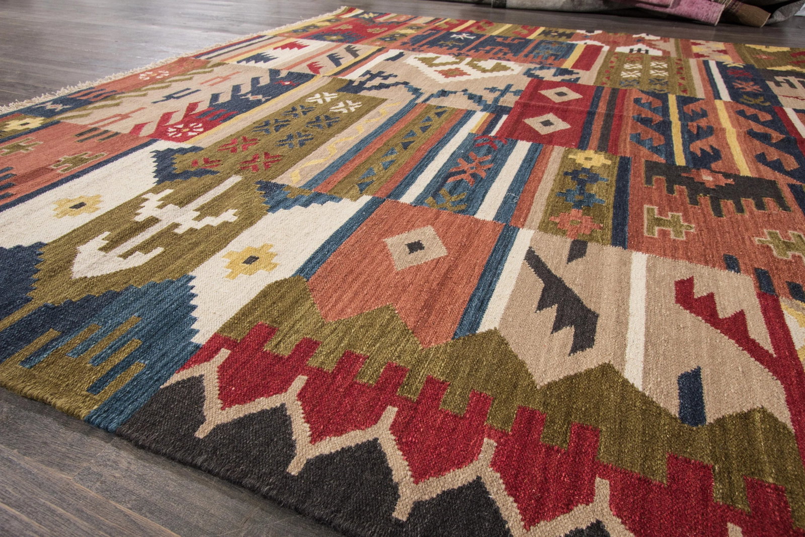 21st Century Modern Kilim Rug, 8'5" X 9'9" - 4