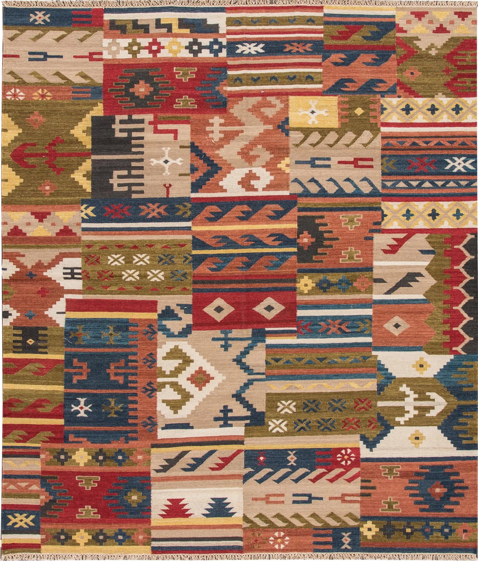 21st Century Modern Kilim Rug, 8'5" X 9'9" - 9