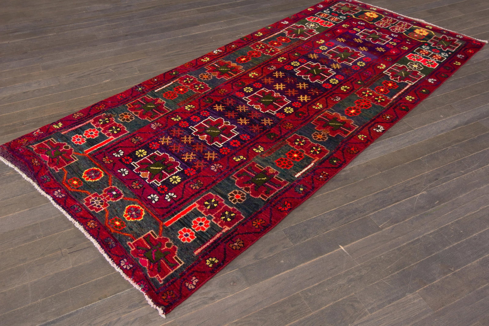 Mid-20th Century Vintage Persian Rug, 3'7" X 8' - 6