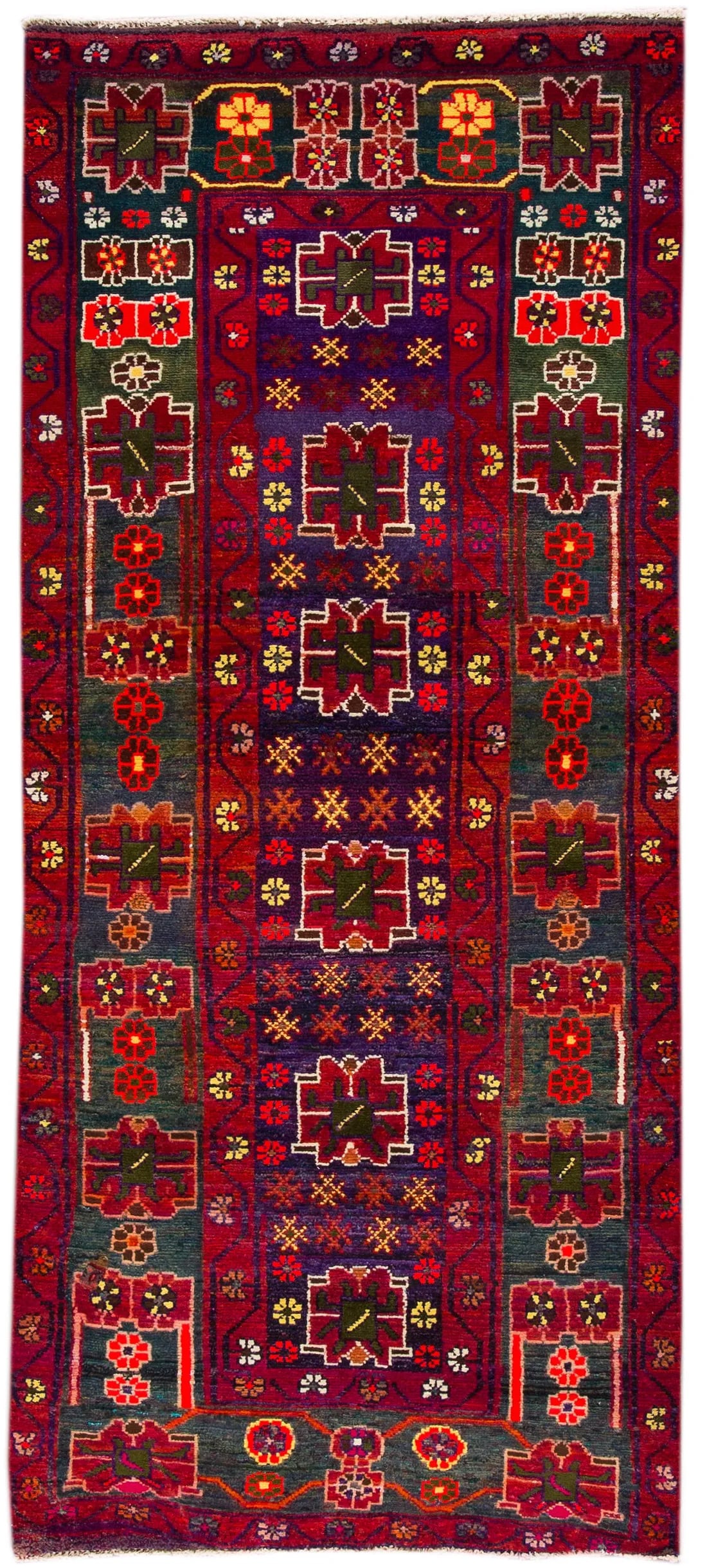 Mid-20th Century Vintage Persian Rug, 3'7" X 8' - 8
