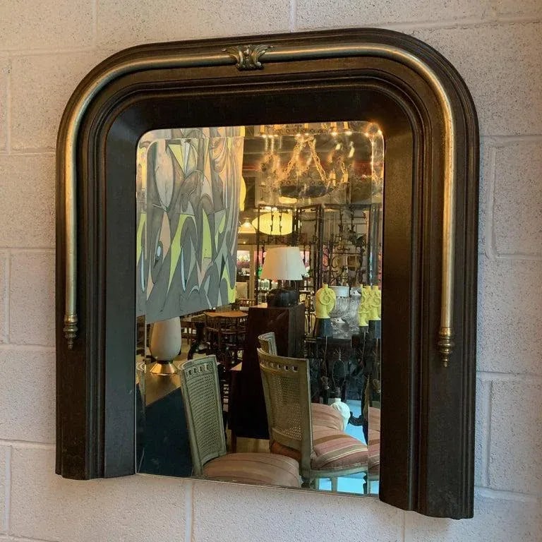 Late 19th Century Neoclassical Cast Iron and Brass Wall Mirror - 3