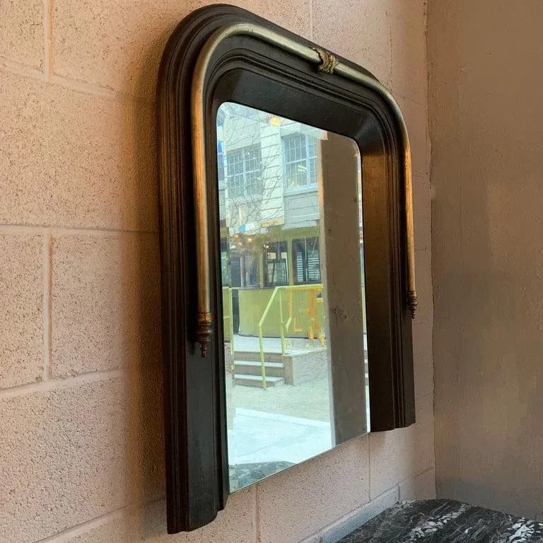 Late 19th Century Neoclassical Cast Iron and Brass Wall Mirror - 5