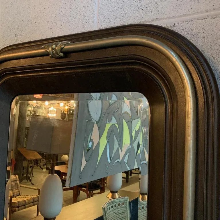 Late 19th Century Neoclassical Cast Iron and Brass Wall Mirror - 7