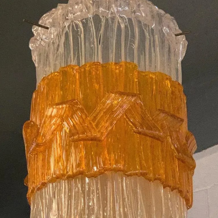 Mid-Century Brutalist Lucite Cylinder Pendant Light - 6