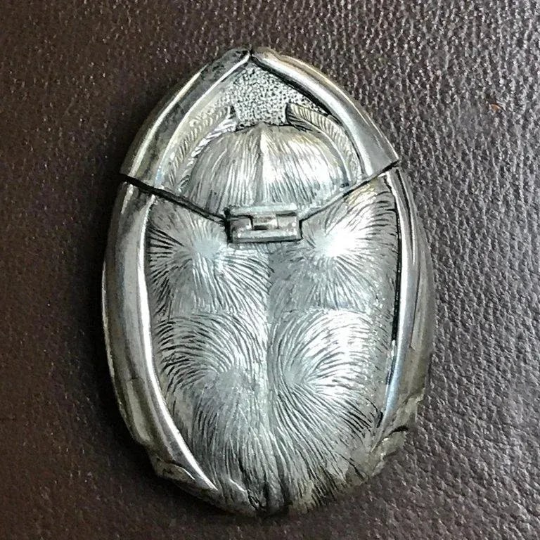 Mid 20th Century Silver Plated and Enameled Bat Matchsafe - 10