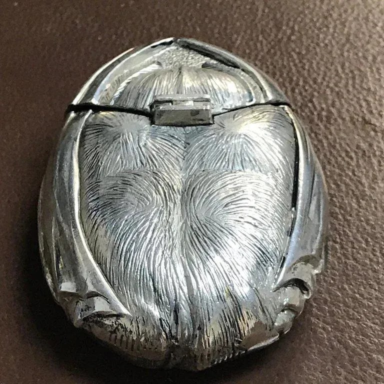 Mid 20th Century Silver Plated and Enameled Bat Matchsafe - 11