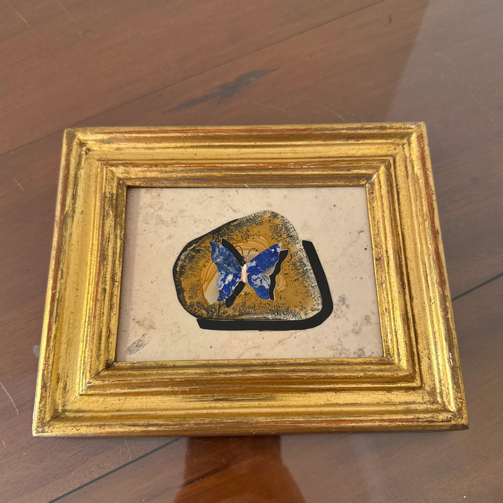 Vintage Italian Pietra Dura Butterfly Plaque - 2