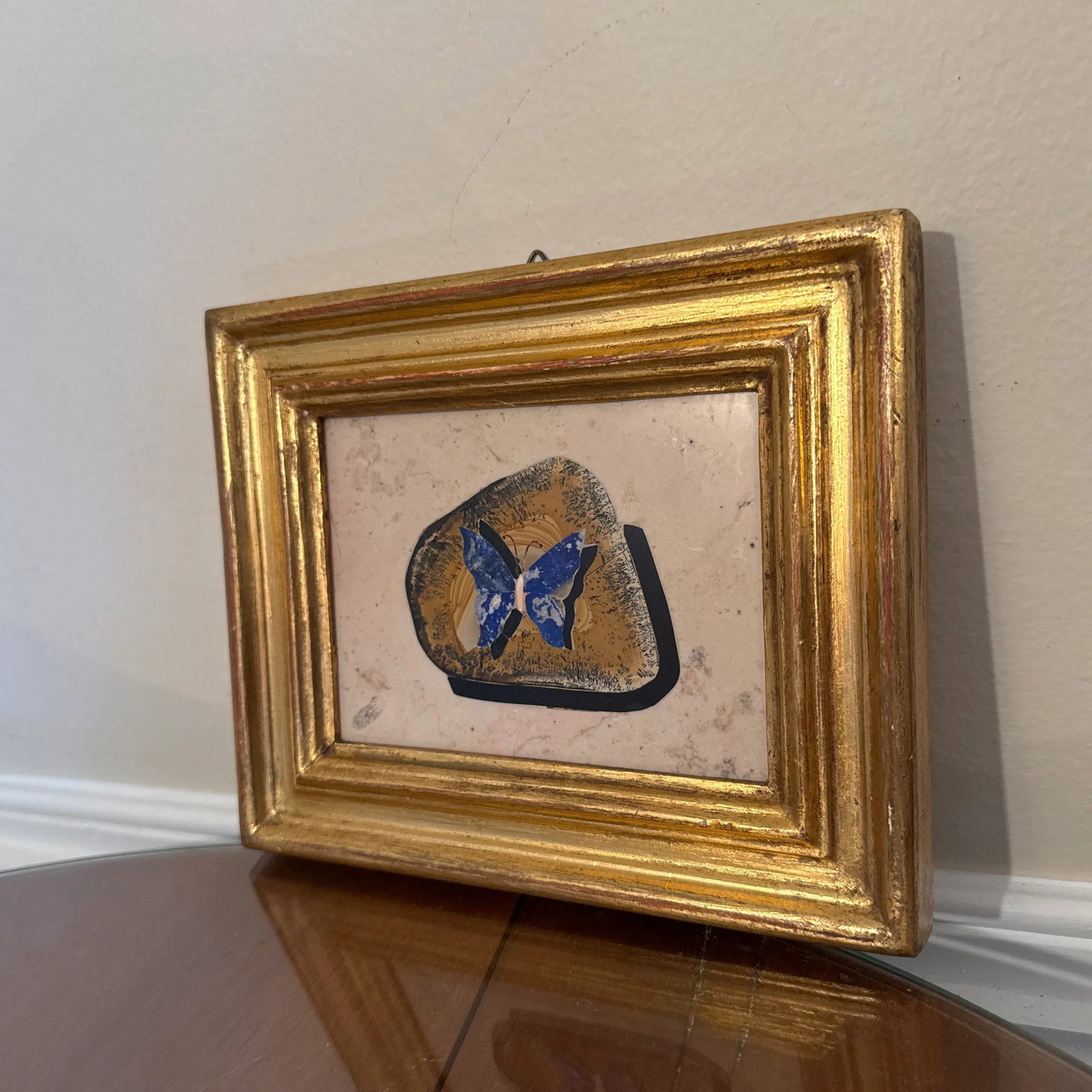 Vintage Italian Pietra Dura Butterfly Plaque - 4