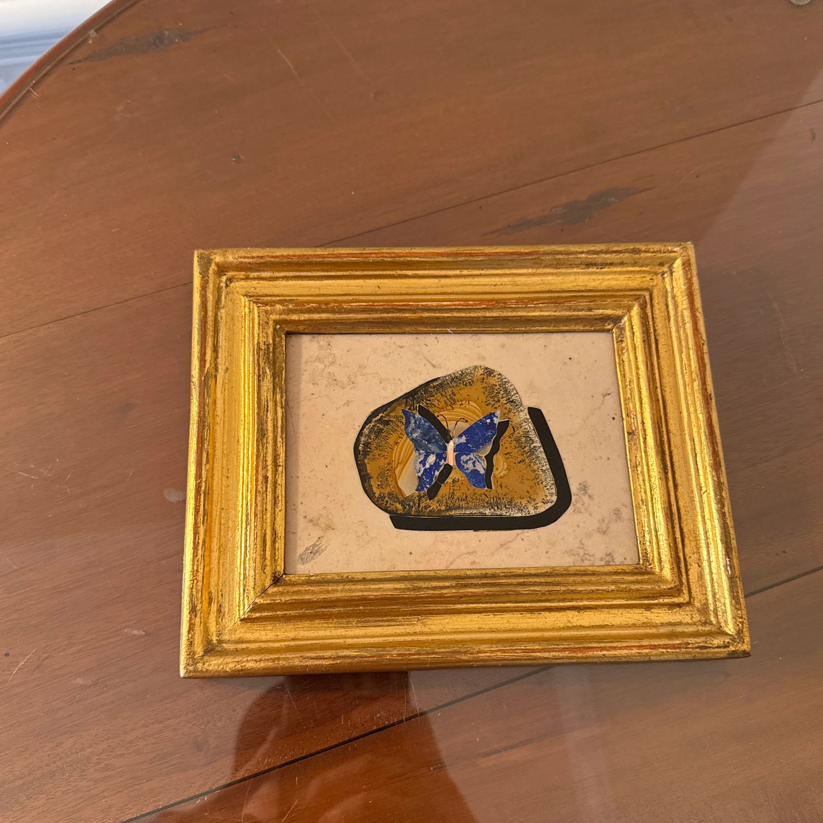 Vintage Italian Pietra Dura Butterfly Plaque - 5