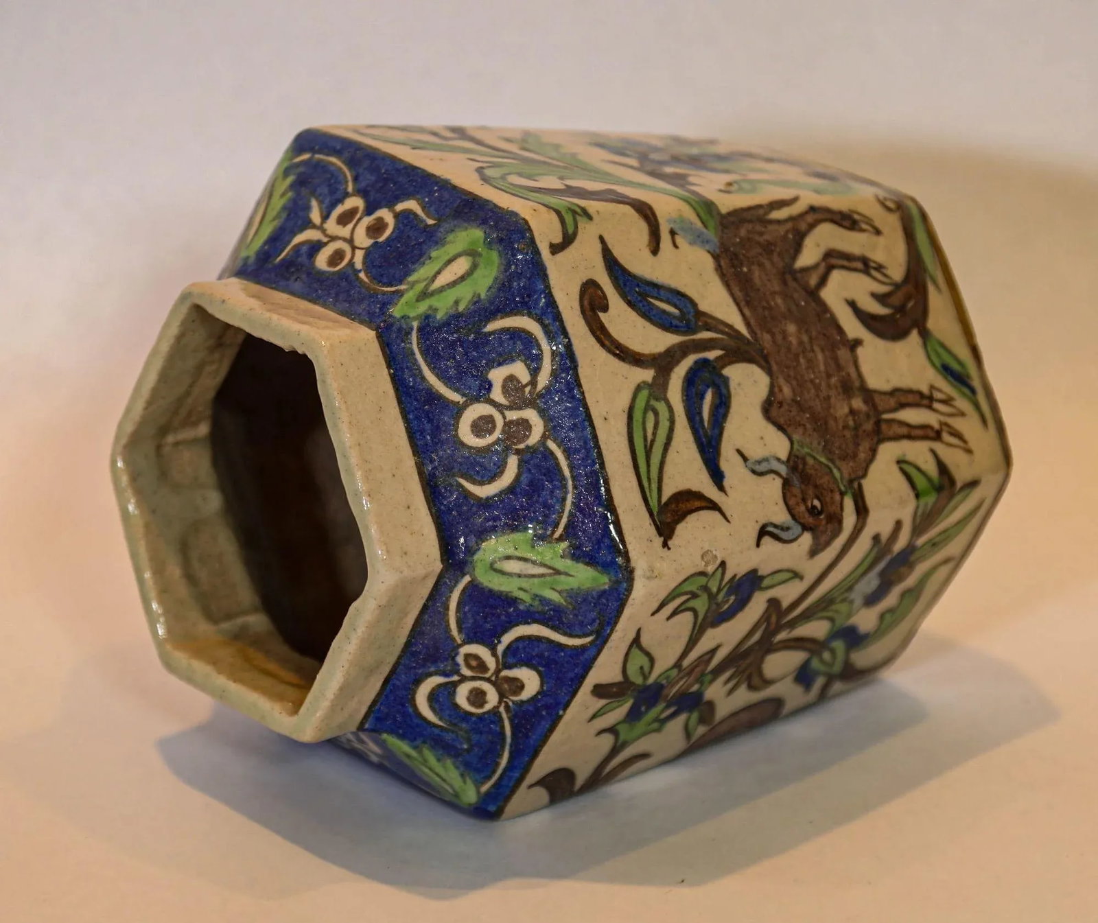 Antique Islamic Persian Qajar Dynasty Glazed Pottery Vase - 11