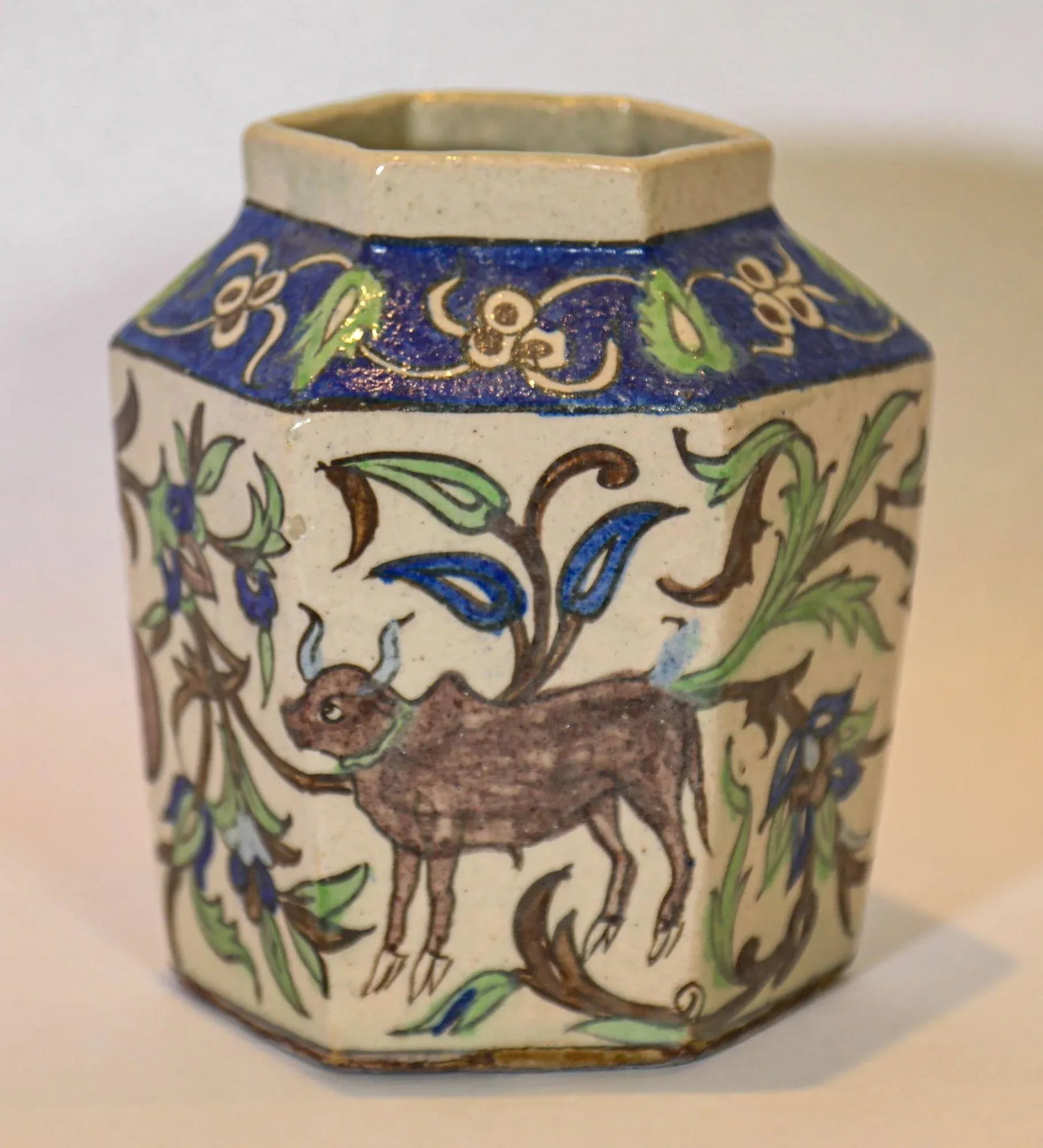 Antique Islamic Persian Qajar Dynasty Glazed Pottery Vase - 12