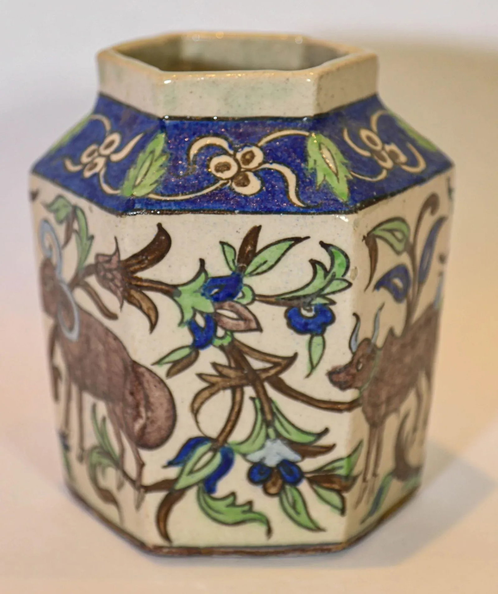 Antique Islamic Persian Qajar Dynasty Glazed Pottery Vase - 3