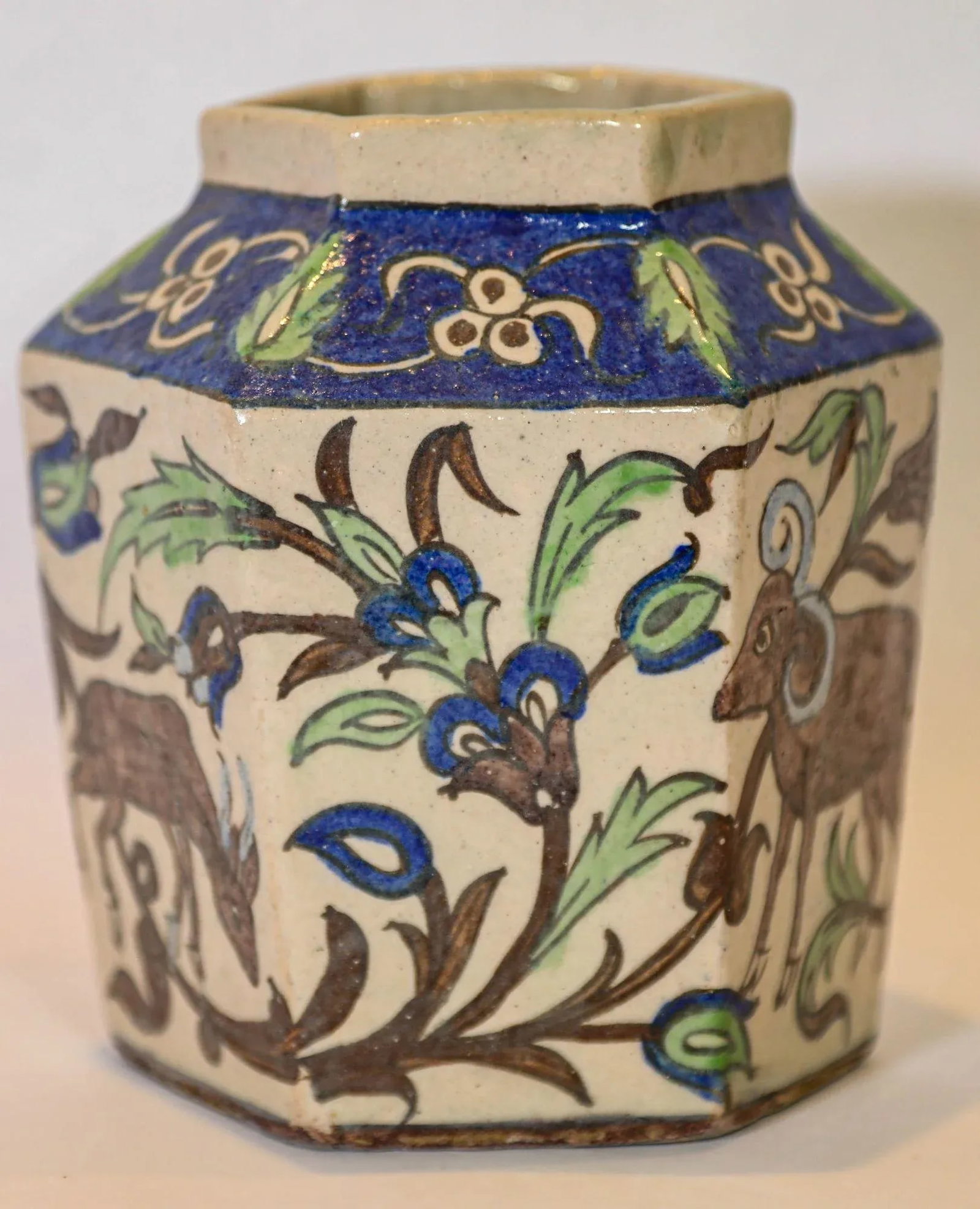 Antique Islamic Persian Qajar Dynasty Glazed Pottery Vase - 5