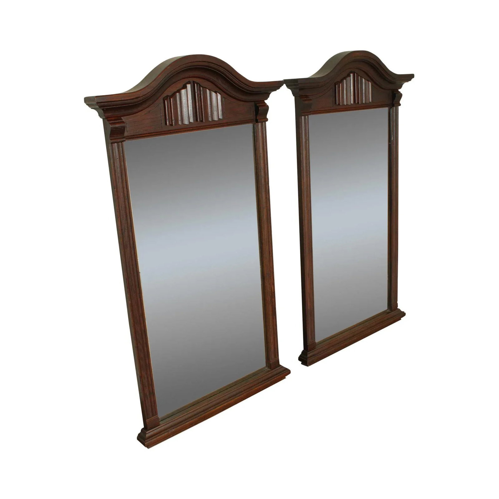 Ethan Allen Royal Charter Oak Vintage Jacobean Style Wall Mirrors - a Pair - 13