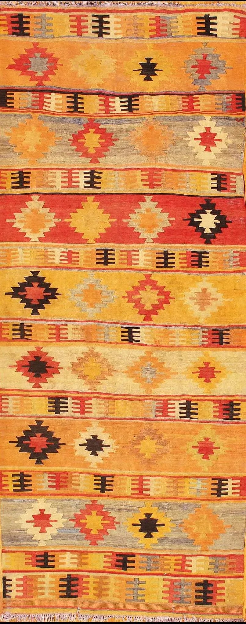 Mid-20th Century Turkish Kilim Rug - 3'6" X 8'1" - 6