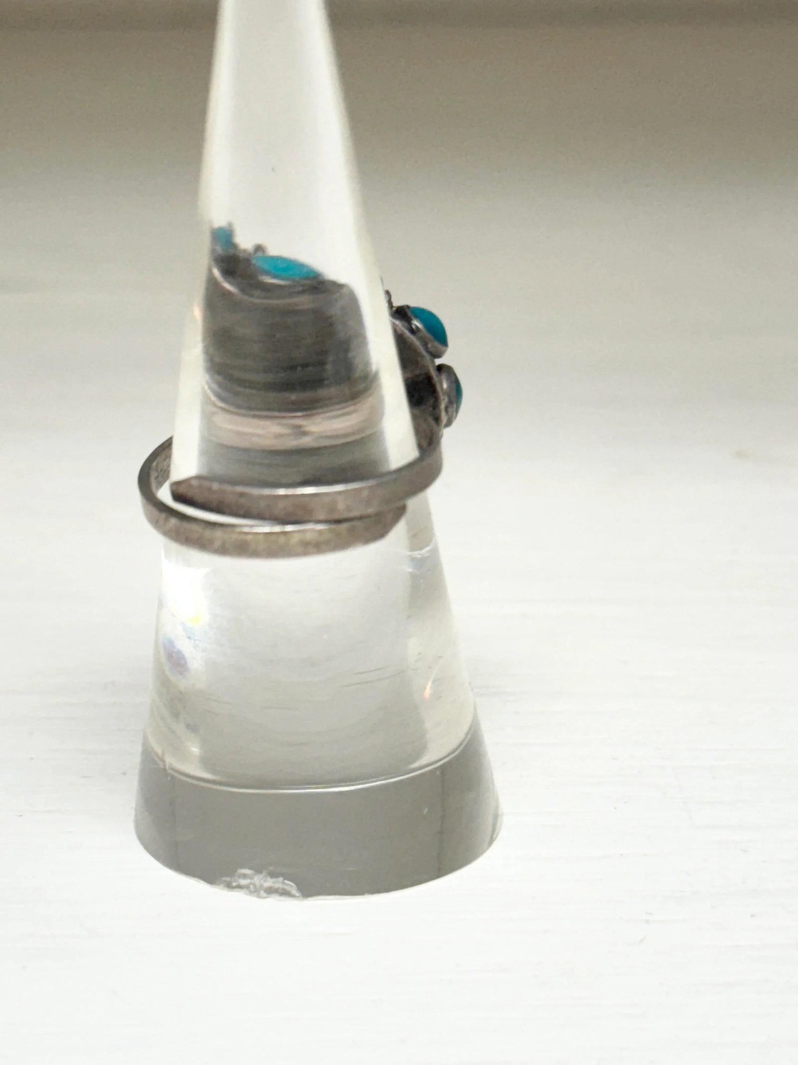 Vintage Sterling Silver and Turquoise Bohemian Style Ring - 6