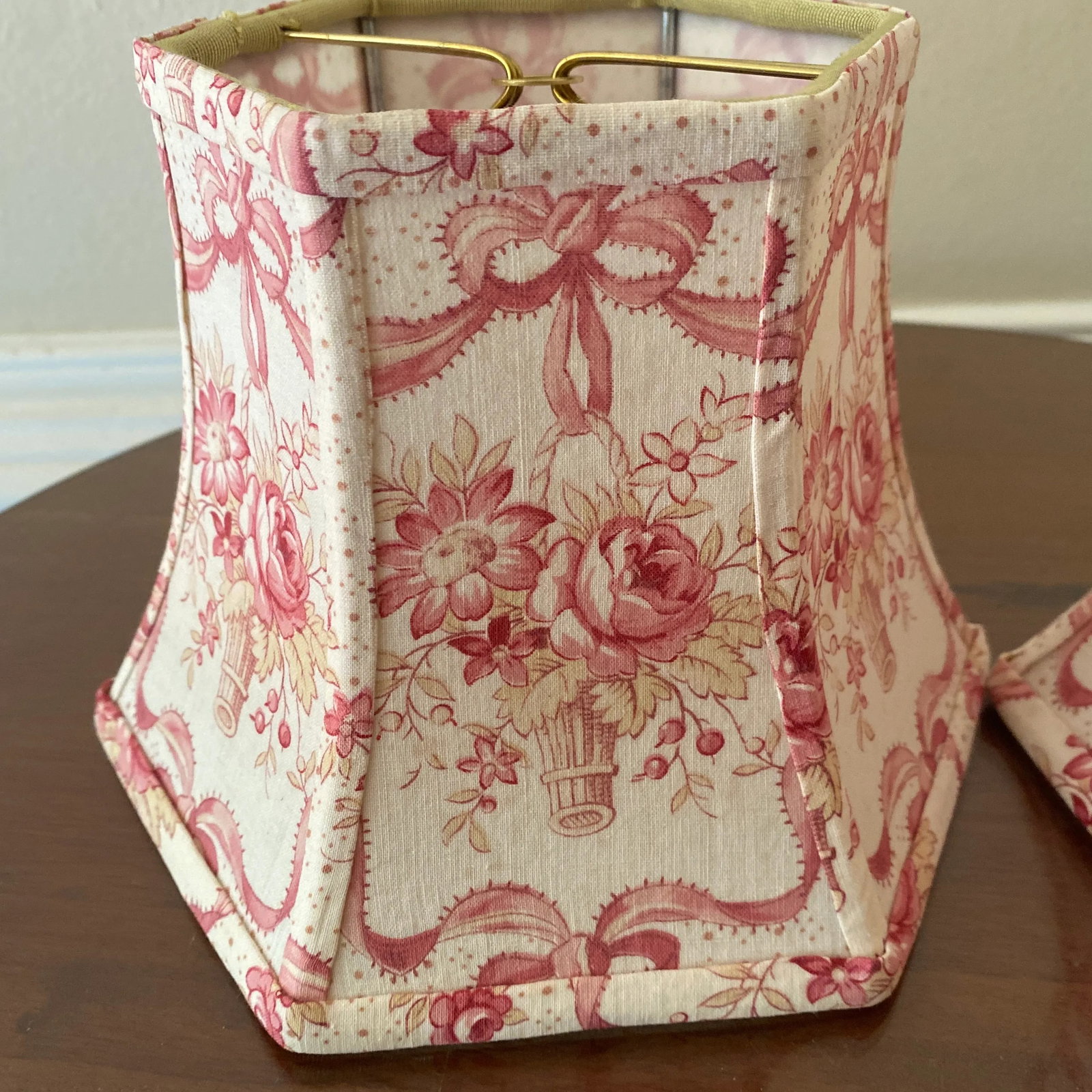 Late 20th Century French Toile Sconces Lamp Shades ~ a Pair - 3