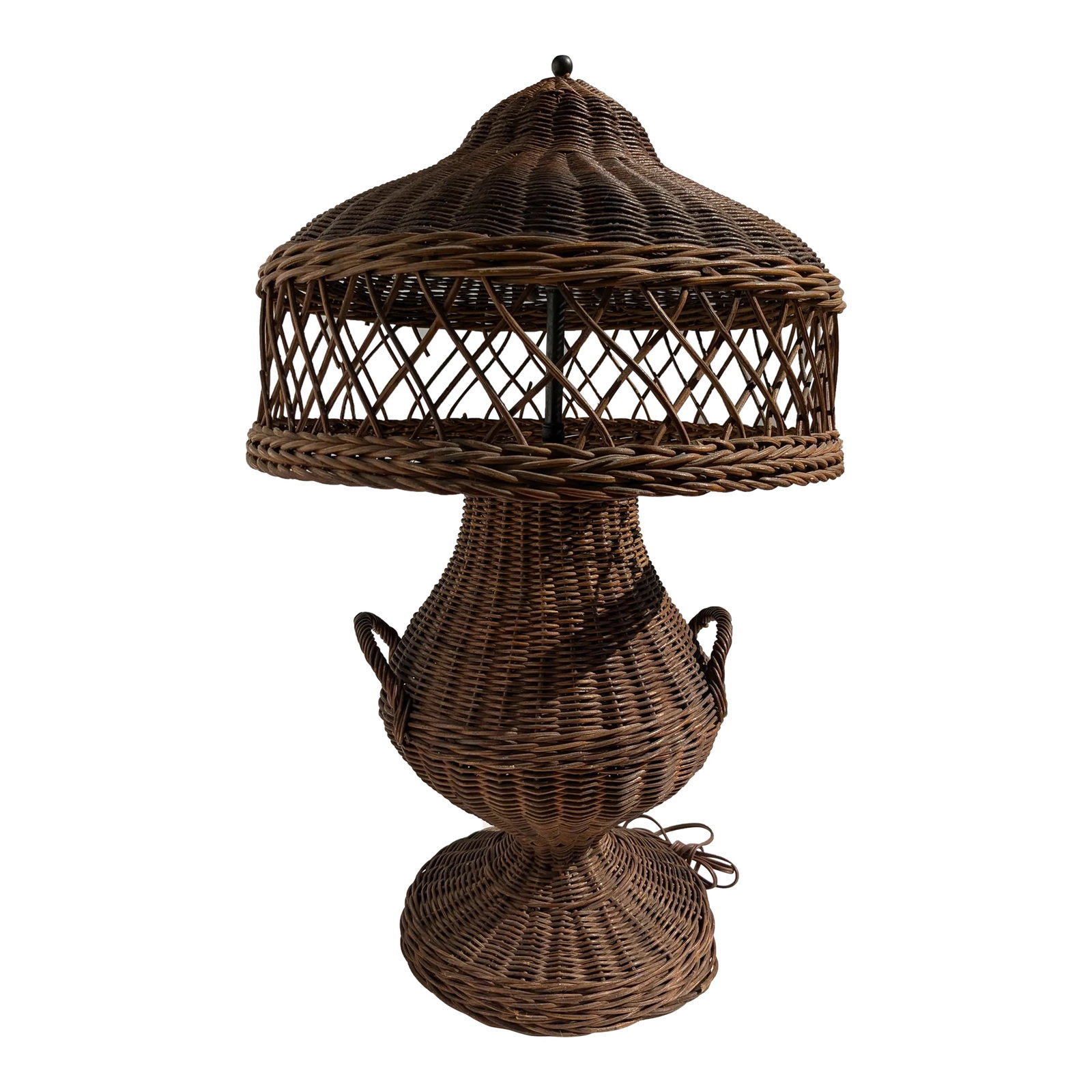 Antique Wicker Arts & Crafts Table Lamp - Early 20th Century (1 of 9)