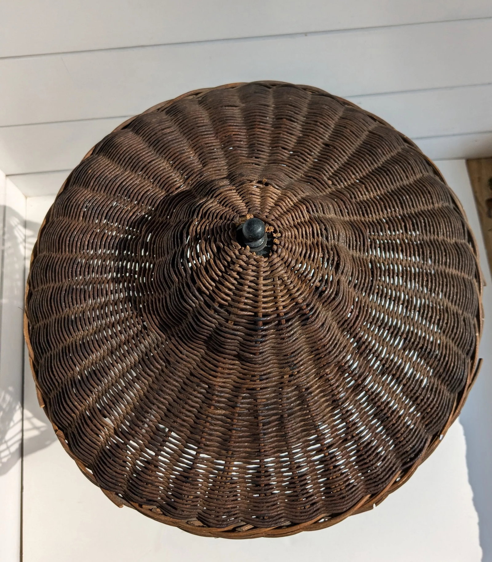 Antique Wicker Arts & Crafts Table Lamp - Early 20th Century - 6