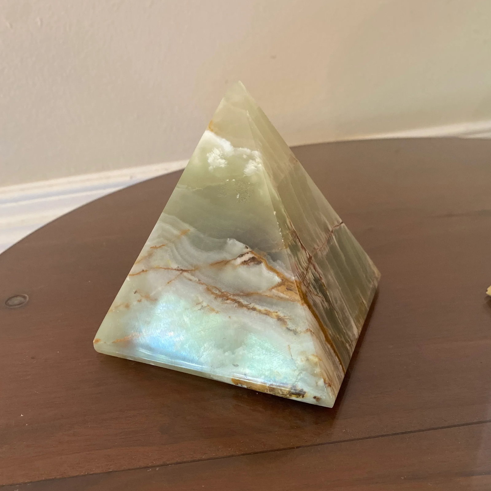 Pair of Vintage Green Onyx Pyramid Bookends - 7