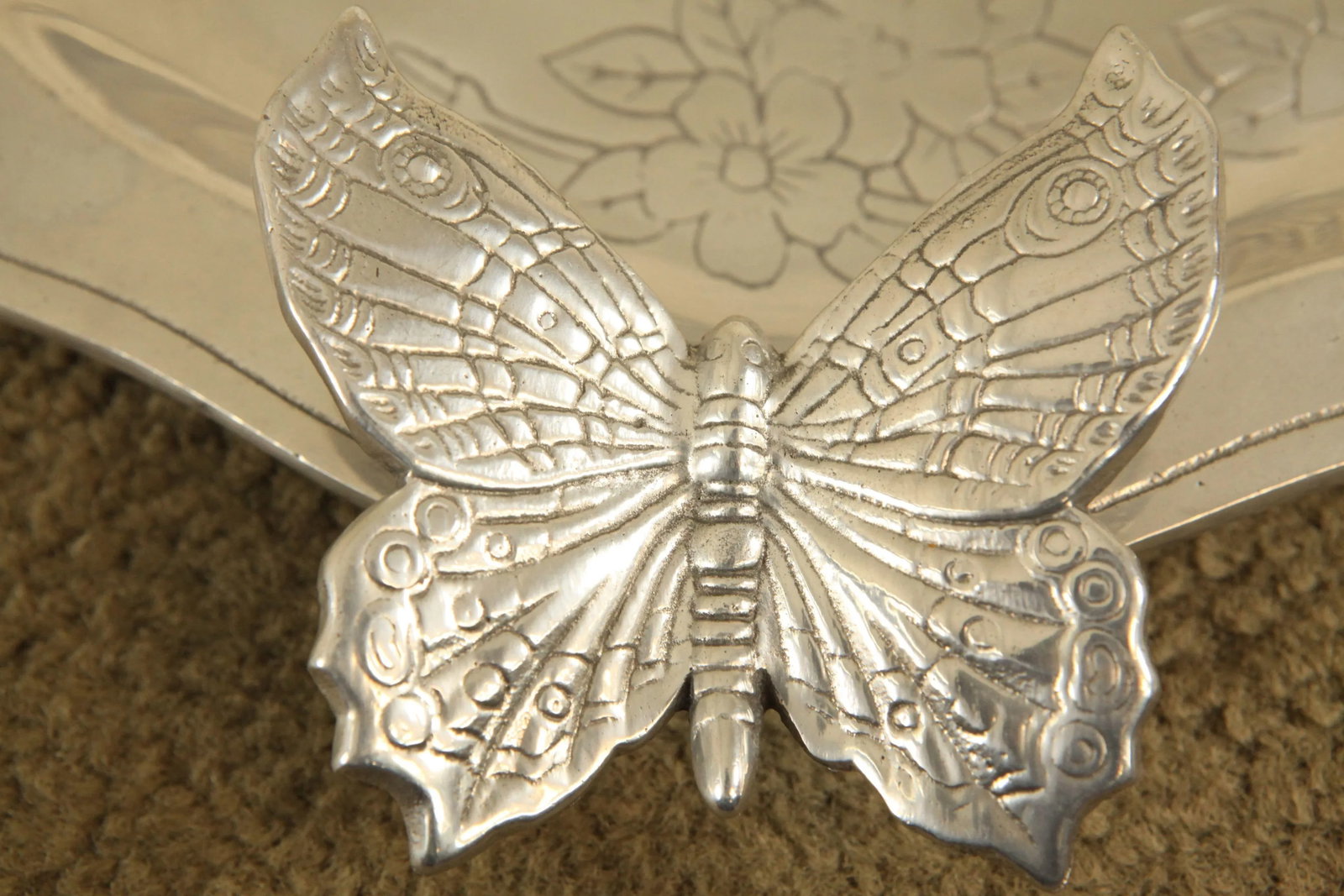 Arthur Court Aluminum Butterfly Serving Tray - 11