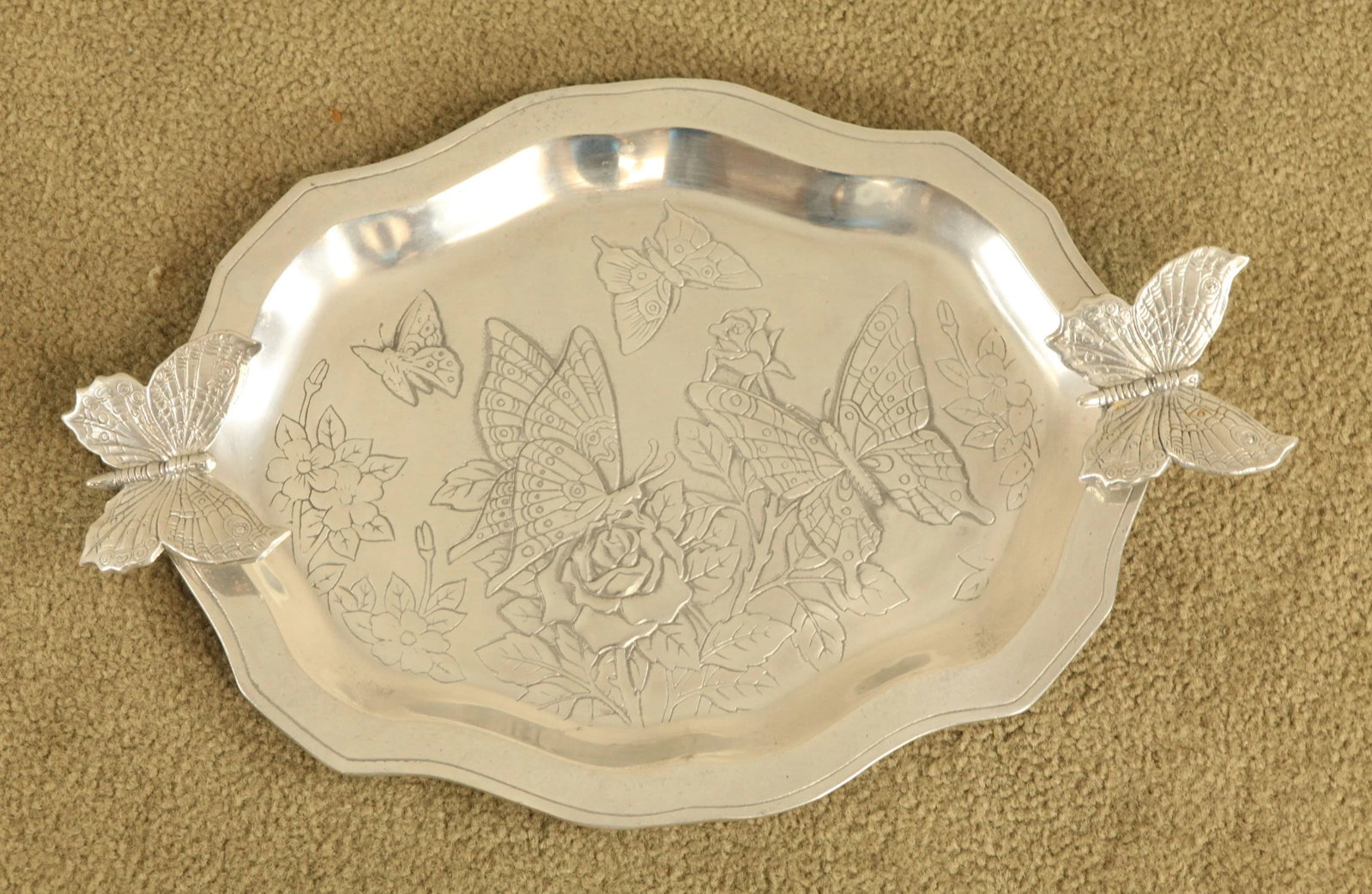 Arthur Court Aluminum Butterfly Serving Tray - 2