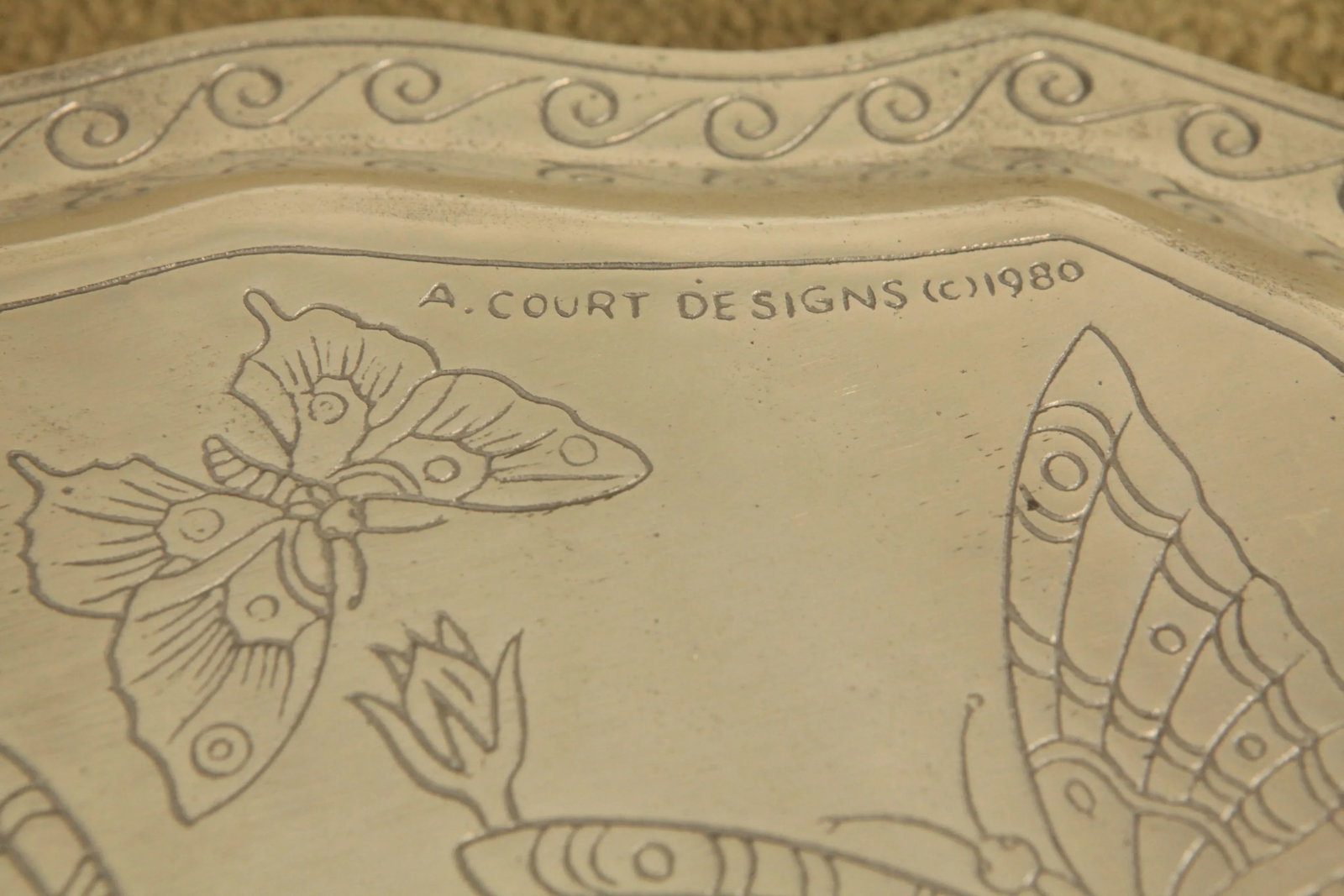 Arthur Court Aluminum Butterfly Serving Tray - 6