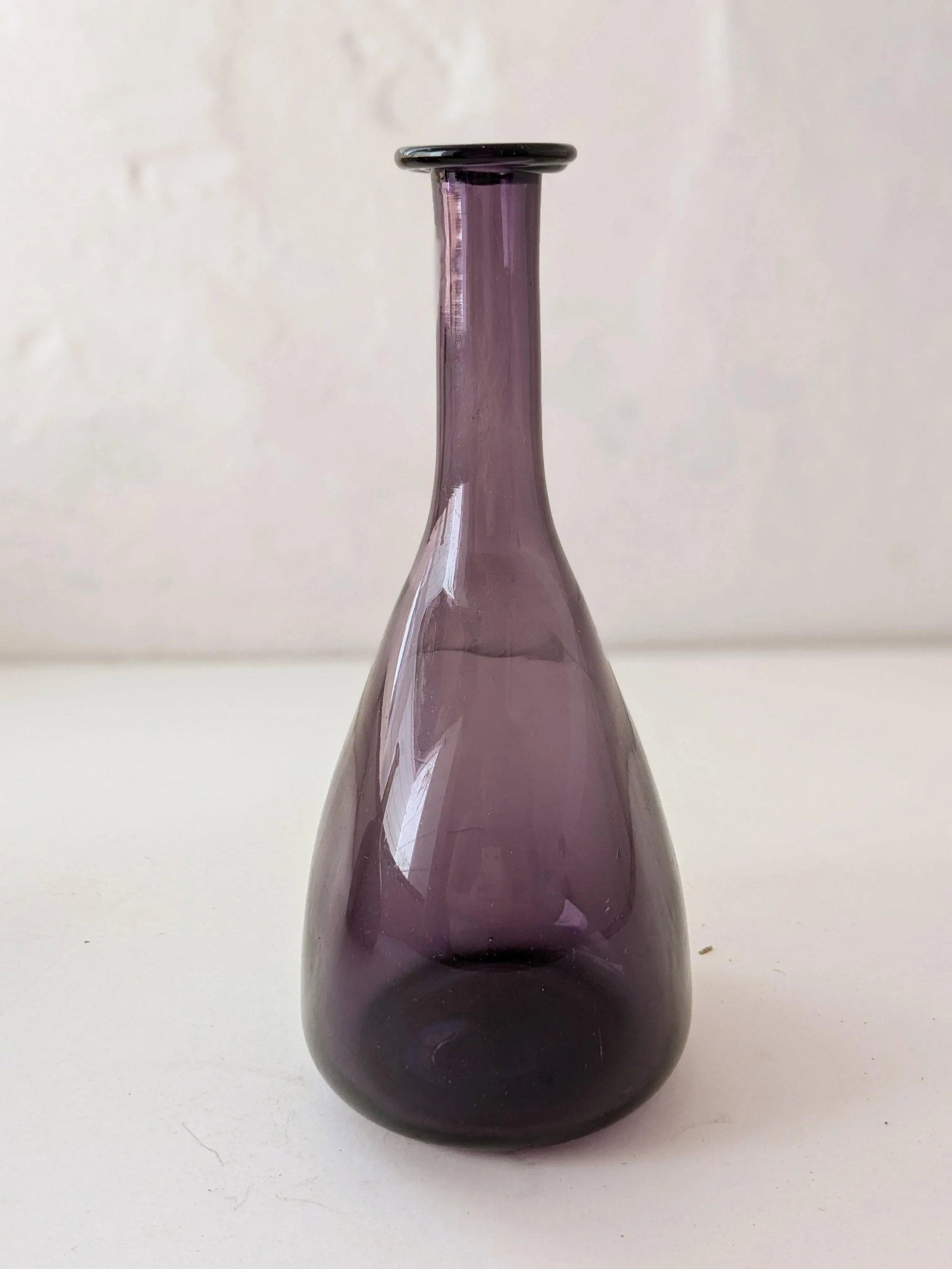 Pair of Vintage European Handblown Glass Vases - Lilac & Green - 7