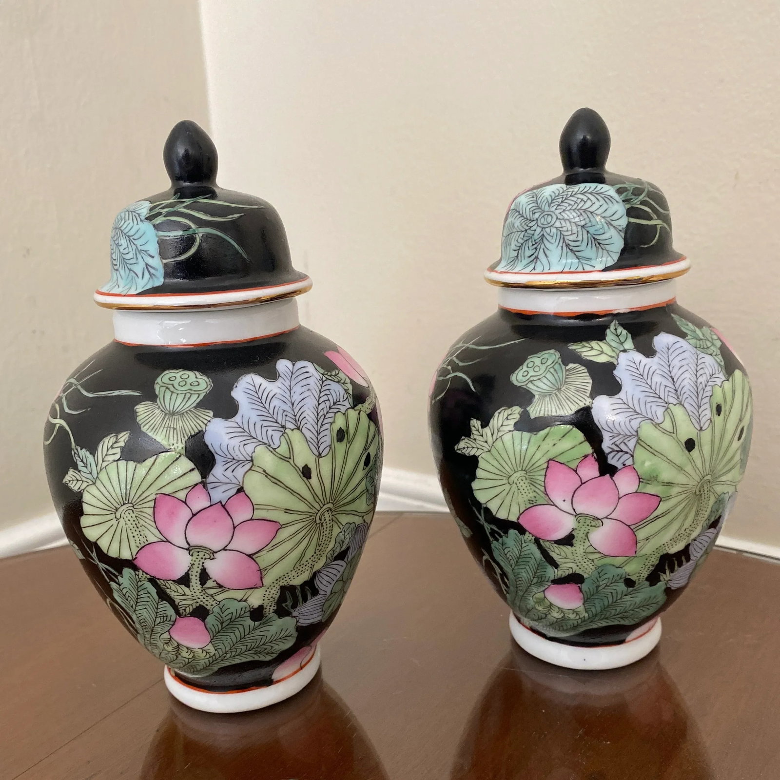 1970s Floral Japanese Ginger Jar - a Pair - 3