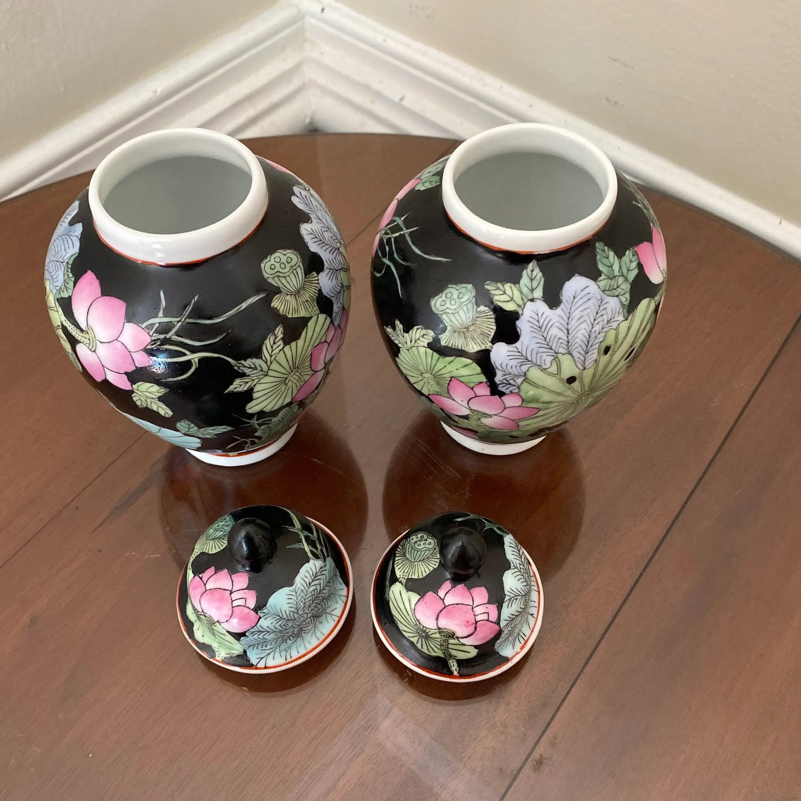 1970s Floral Japanese Ginger Jar - a Pair - 4